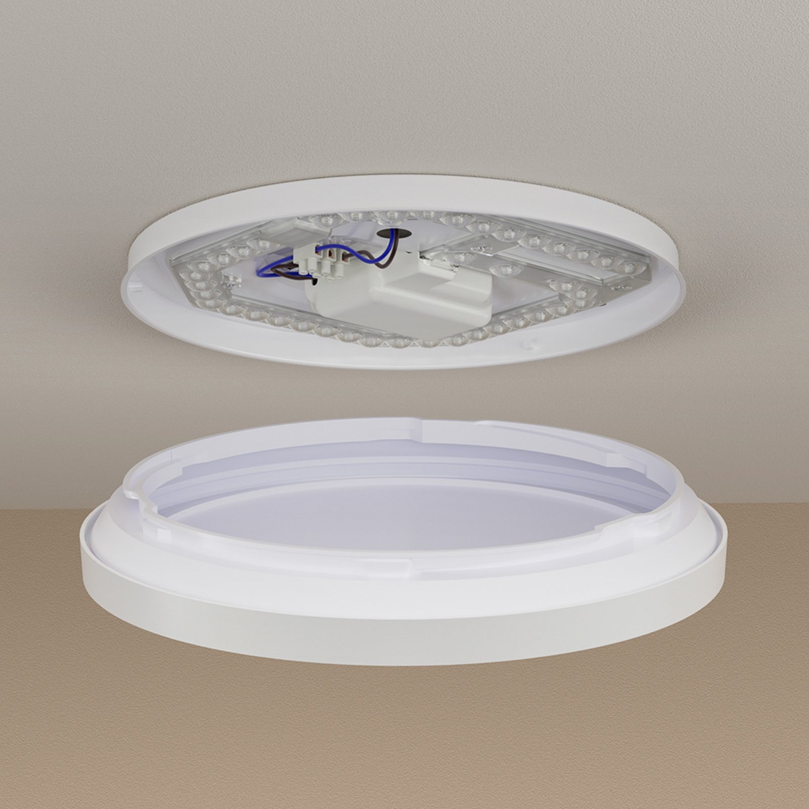 Philips Lampa sufitowa LED Aio RD biała, zestaw 2 szt. Ø 30 cm Pilot