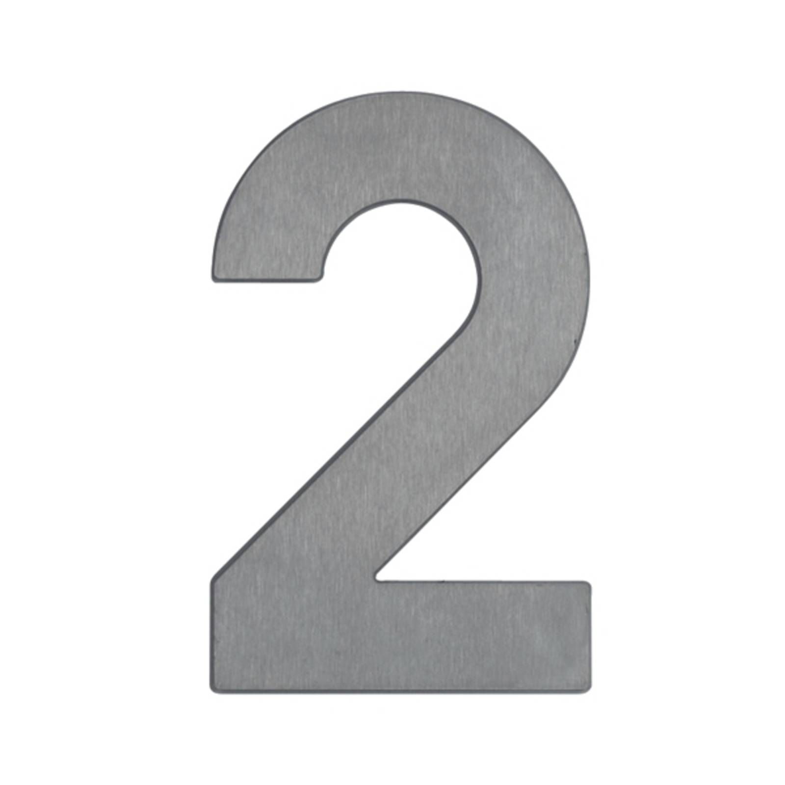 „2” házszám - rozsdamentes acél