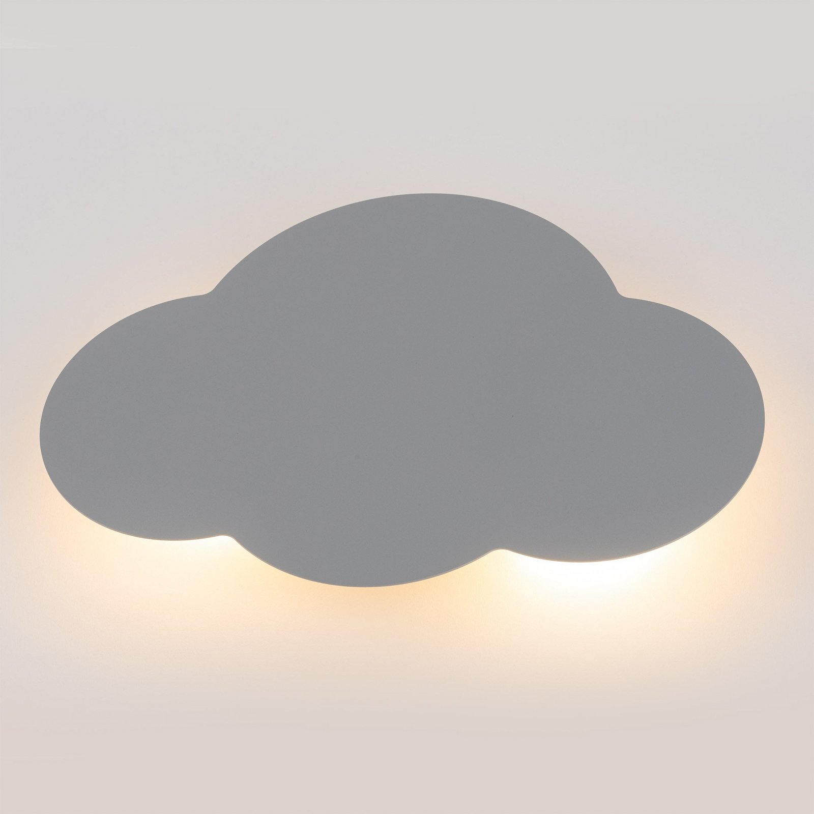 Wandlamp Cloud, grijs, breedte 38 cm, staal/kunststof