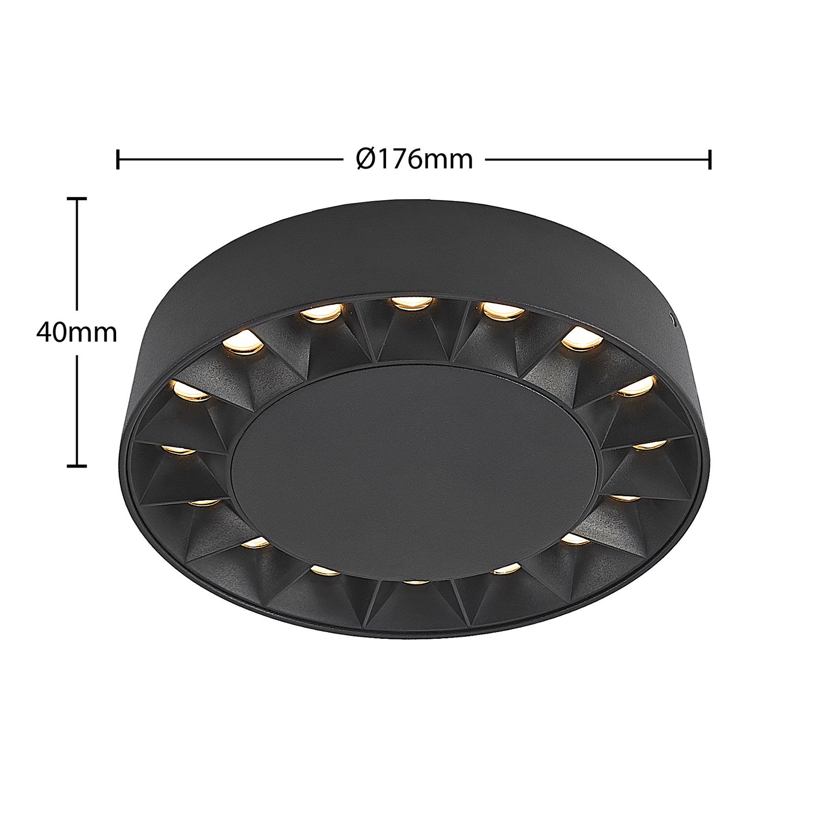 Kelissa LED Round Venkovní Stropní Lampa IP65 Black - Lucande