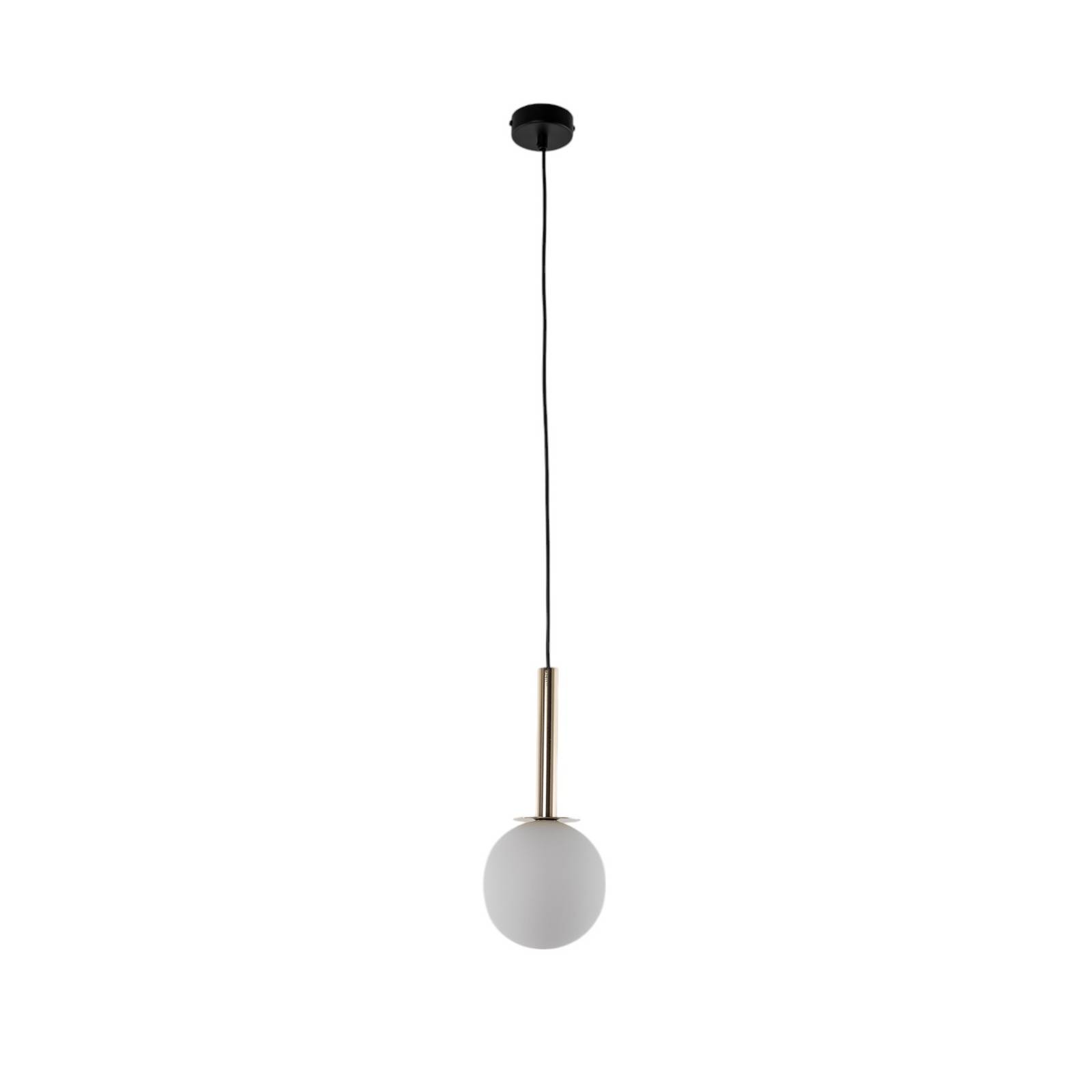 Hängeleuchte Daisy, 1-flammig, gold/weiß/schwarz, Glas