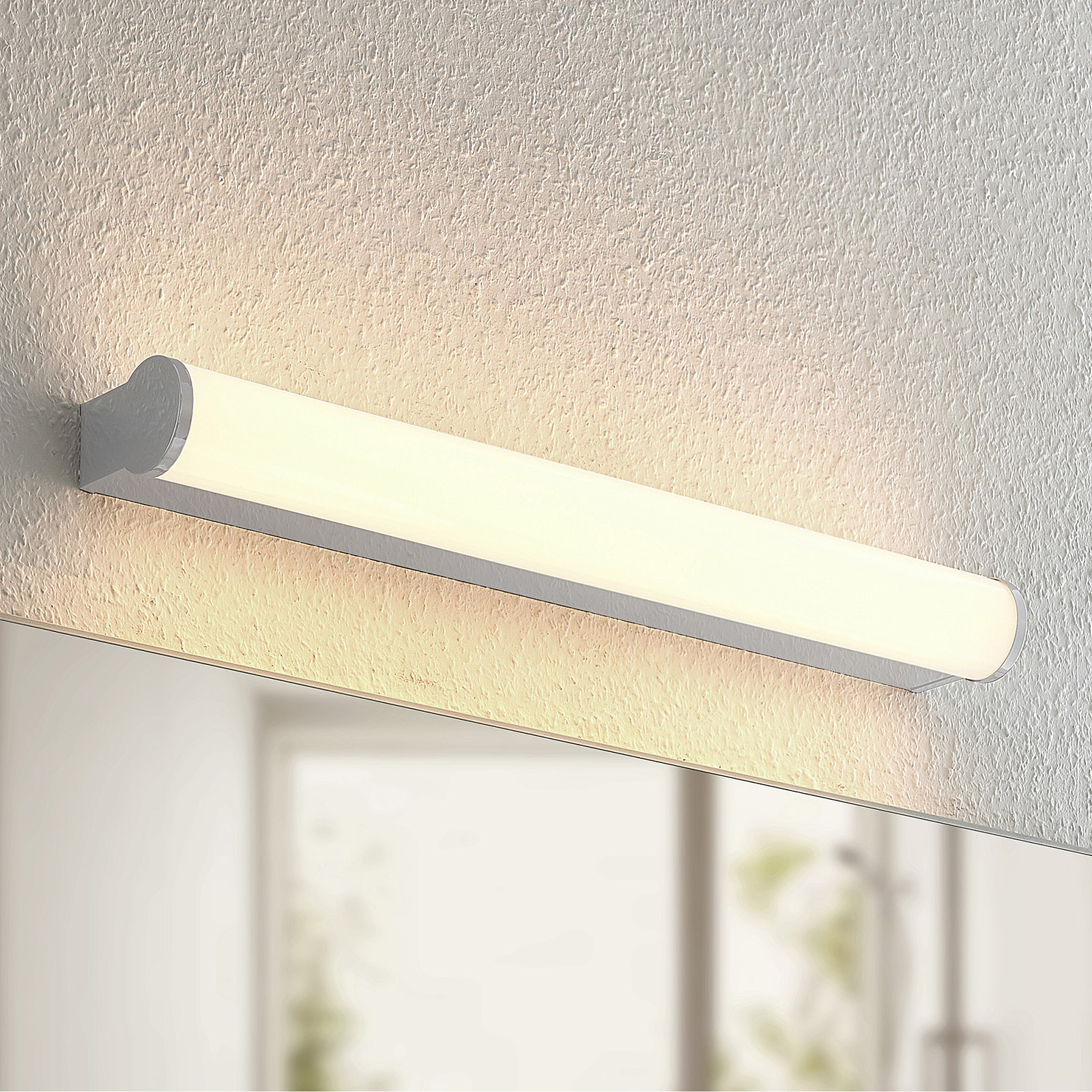 Lindby Baska LED mirror light, 60 cm, for Bathroom, iron, plastic, 9 W, energy efficiency: A+, W: 60 cm, H: 6 cm