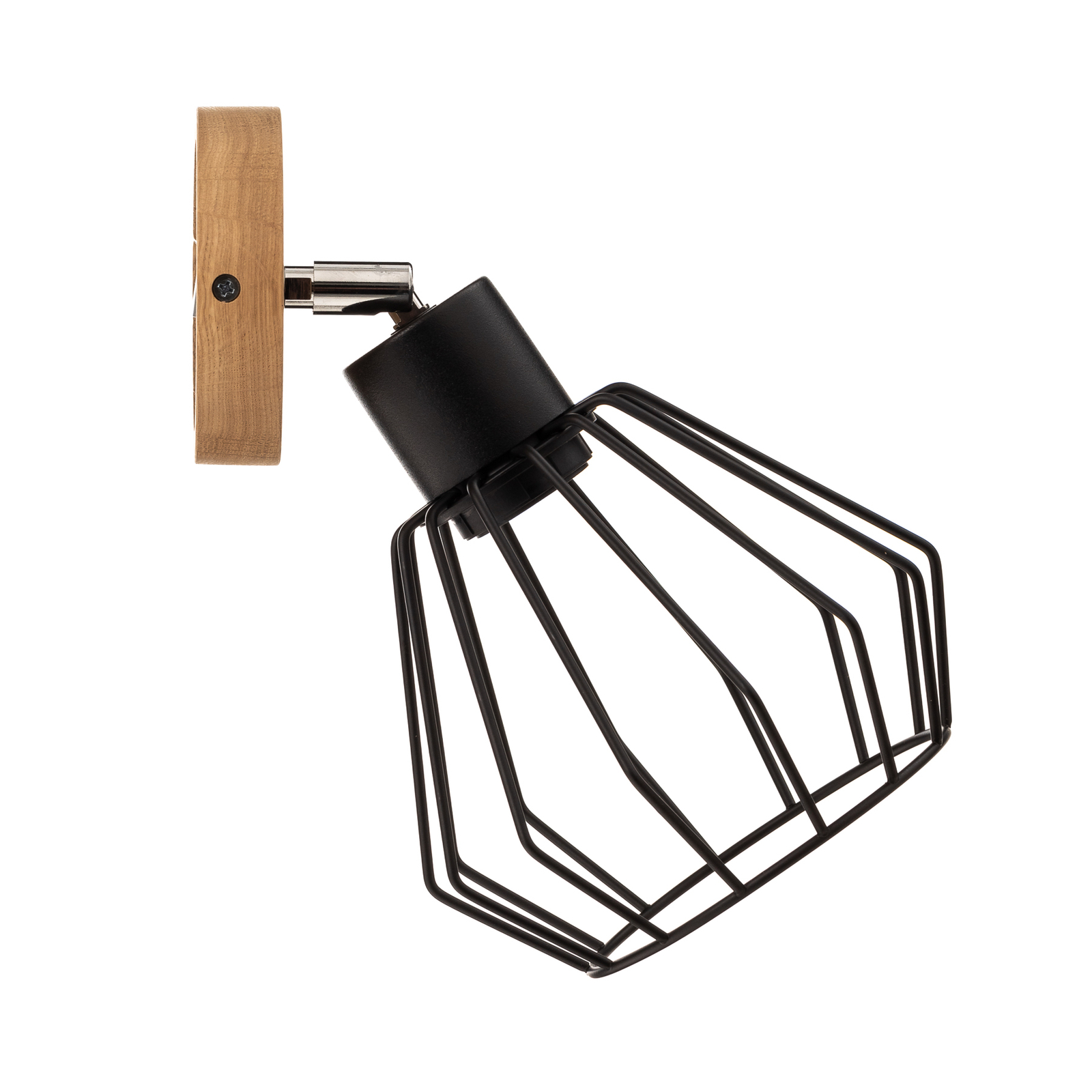 Vento Wandleuchte, schwarz/eiche, 1-flammig, Envostar