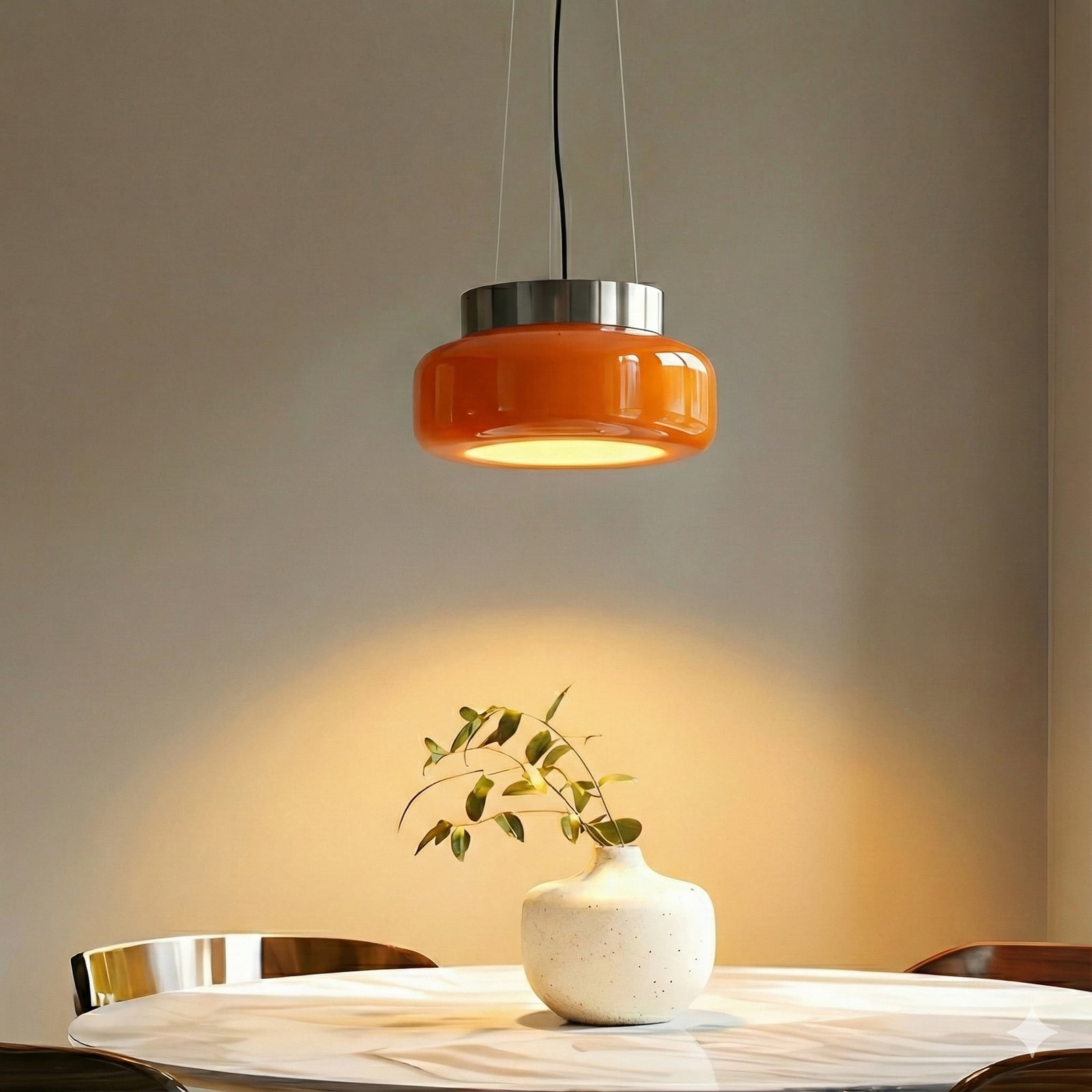 Viseća lampa BonBon, narančasta, Ø 25 cm, staklo - Aldex