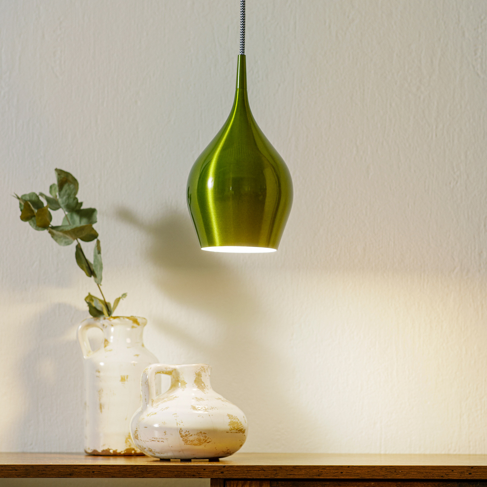Searchlight Lampă suspendată Vibrant Ø 12cm verde - Camera de zi / sufragerie - modern - Metal