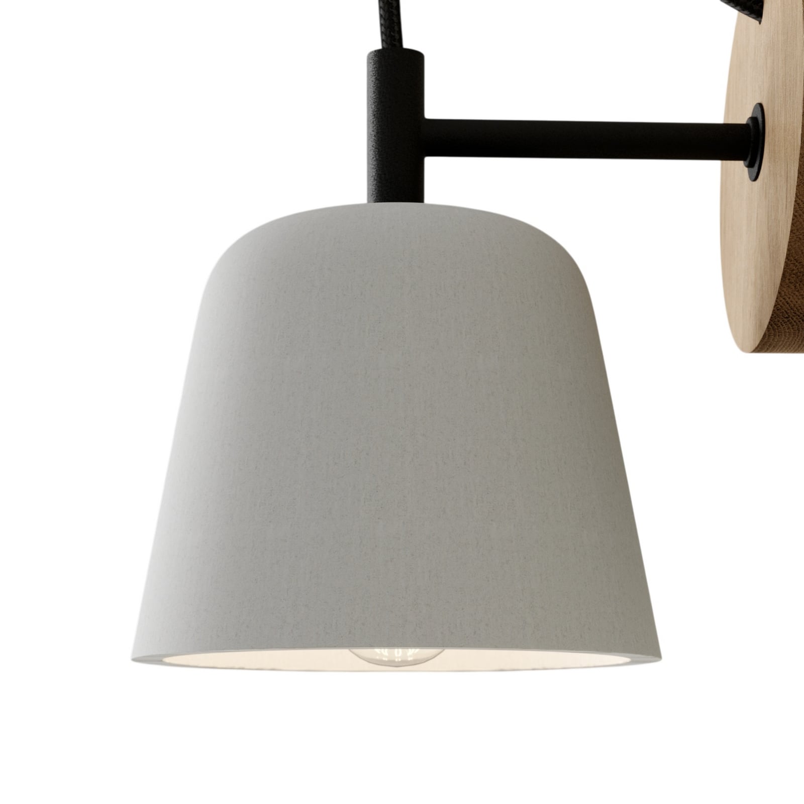 Lucande Kalinda wall light, grey, concrete, 20 cm high, E14