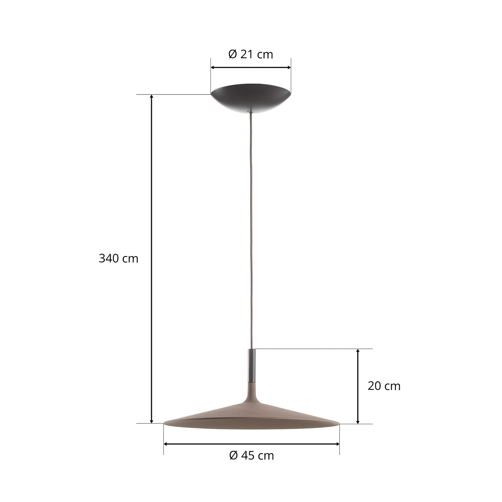 Foscarini Aplomb Large suspension LED, brune