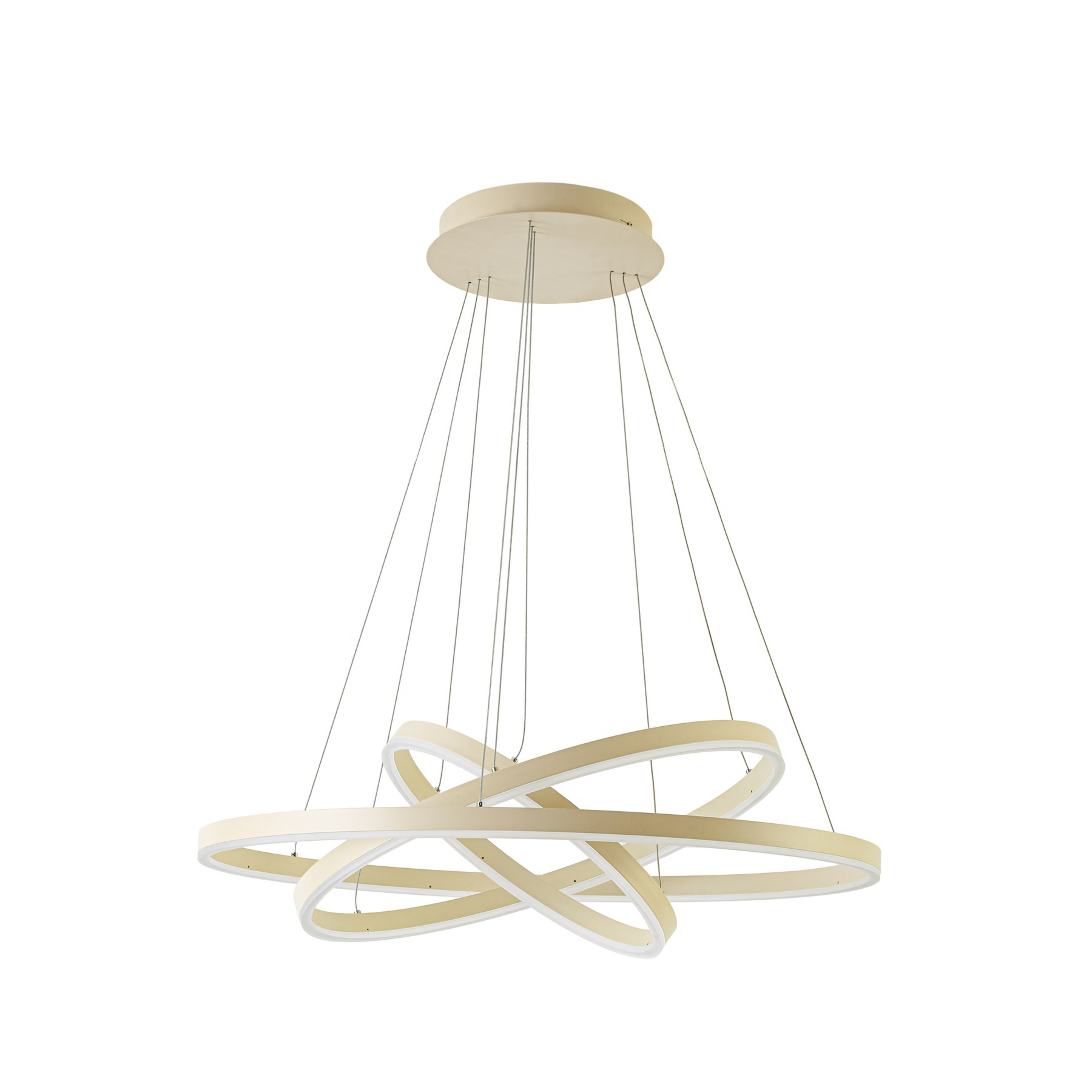 Lampă suspendată LED Albiona, bej, 3 inele, Ø 80 cm - Arcchio