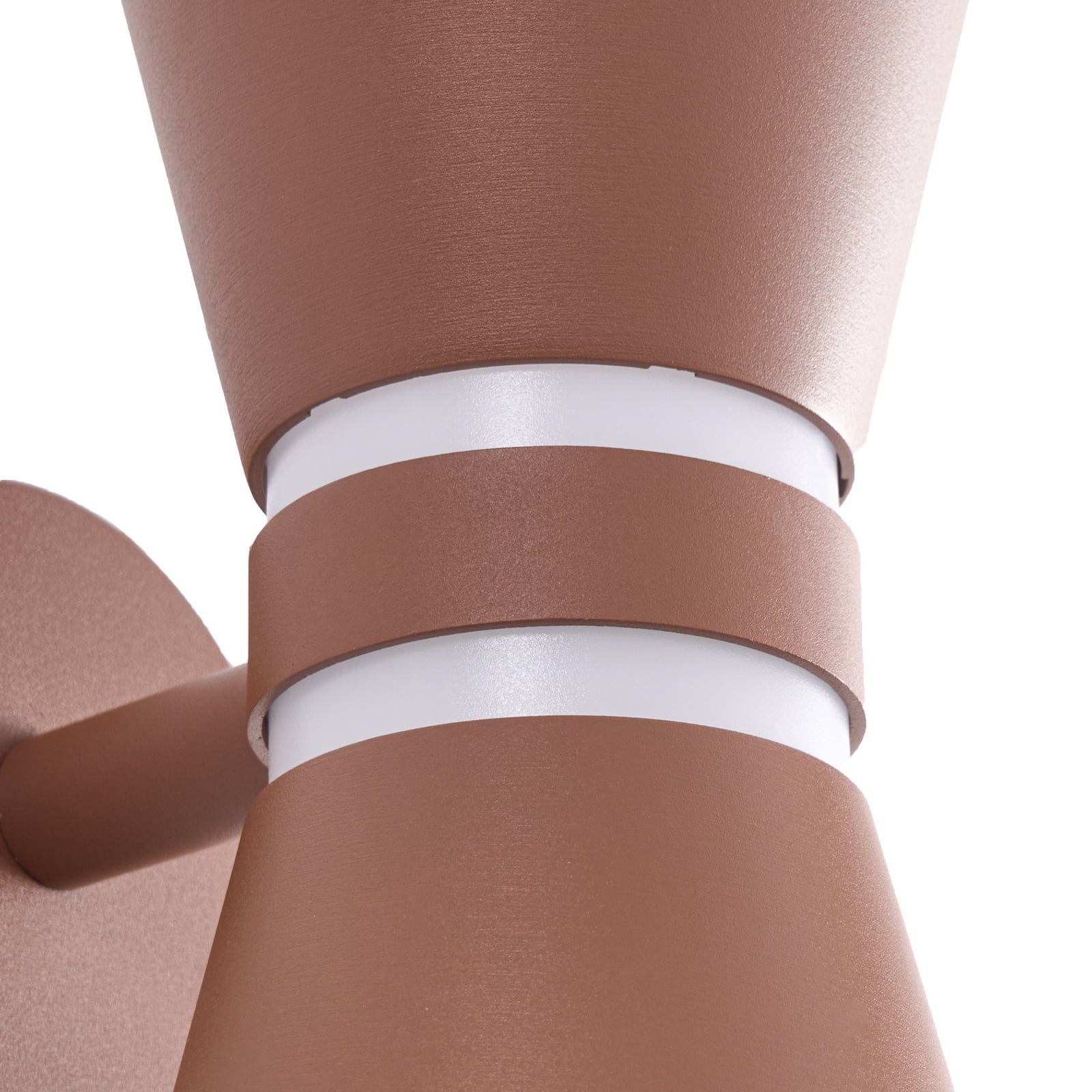 Meravi LED-Außenwandleuchte, zweiflammig, IP44, braun, Aluminium - Lucande