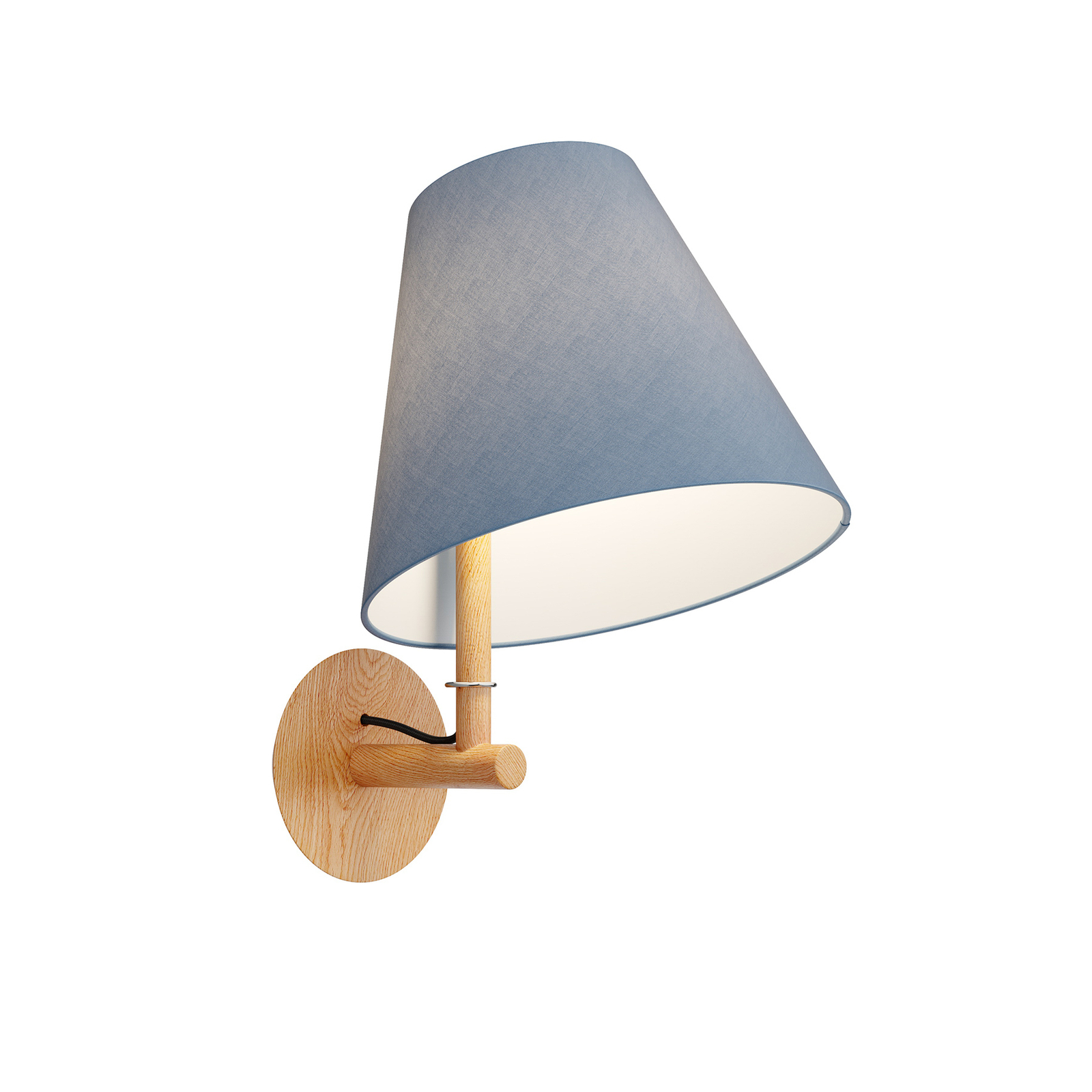 Lucande Jinda lampa ścienna, drewniana, niebieska