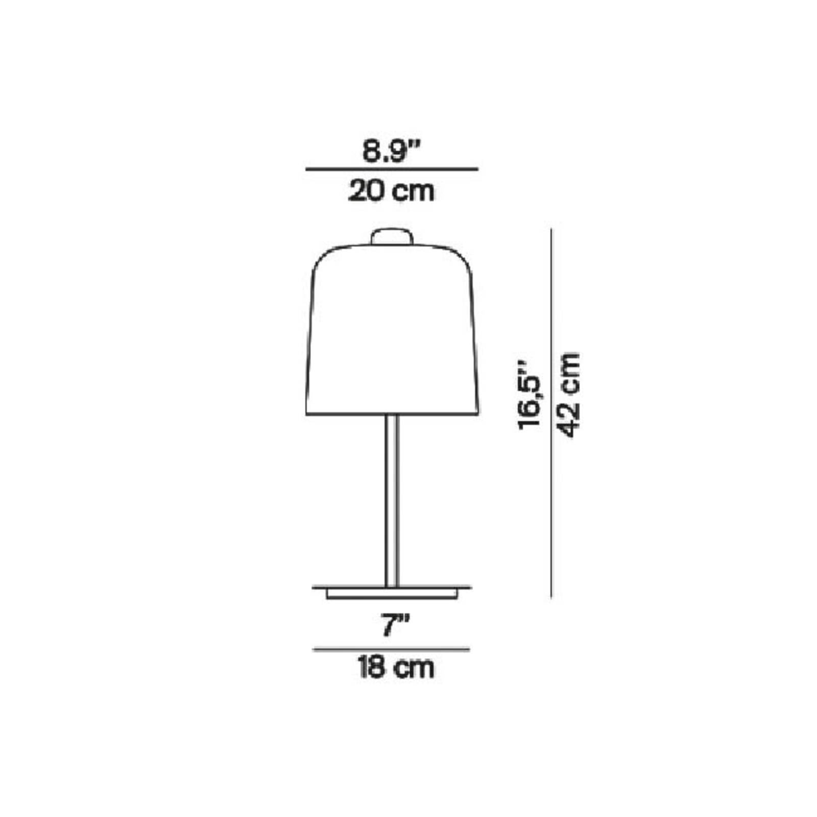 Luceplan Zile bordlampe duegrå højde 42 cm