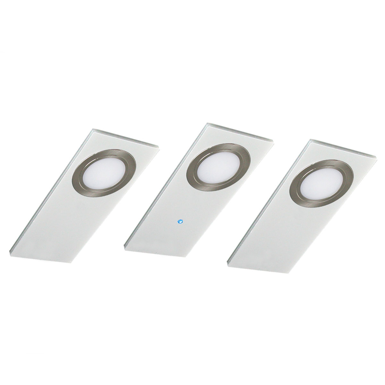 Platte LED meubelverlichting Pano set van 3, wit