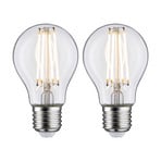 LED-lampa E27 7W filamentlampa 2.700K klar 2-pack