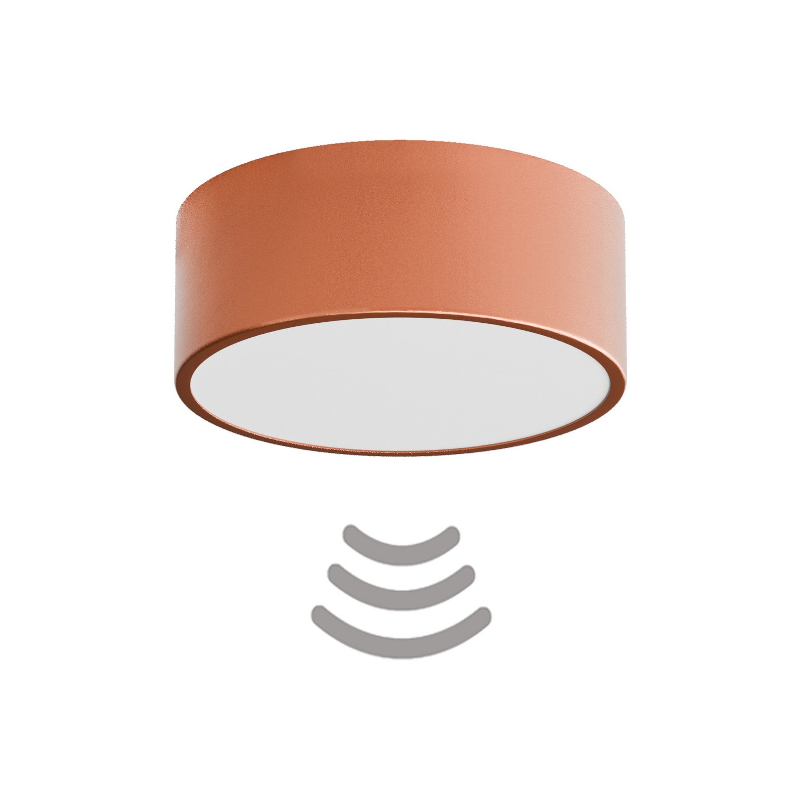 Cleo 200 loftlampe, kobber, sensor, IP20, Ø 20 cm, E27