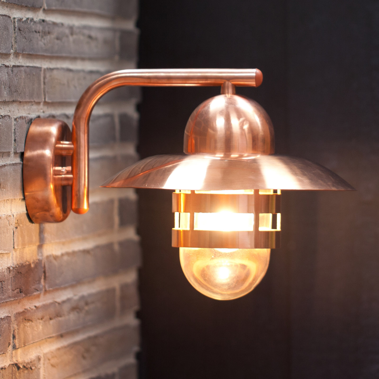 Energy saving wall light Nibe, copper