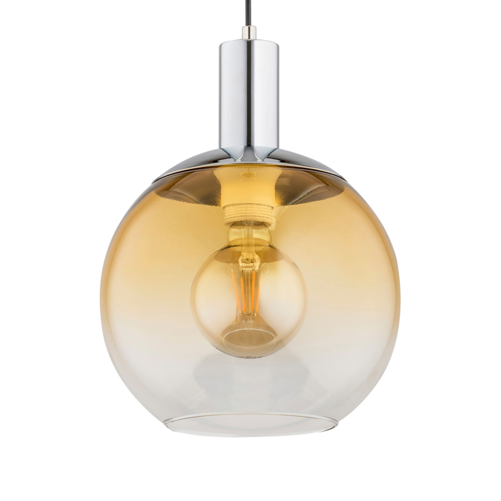 Suspension Debi Jantar 1 lampe, argent/doré