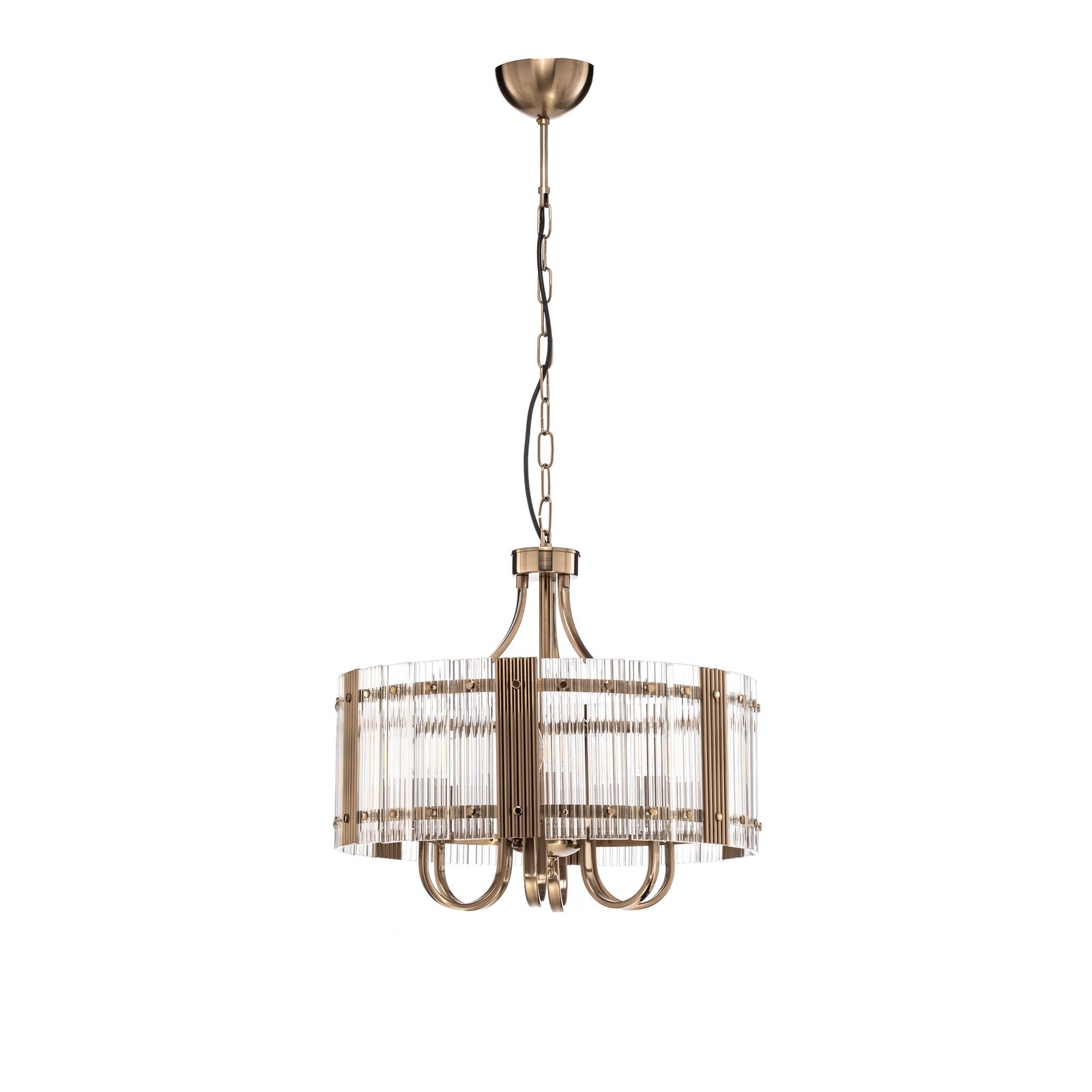 Lampadario Linella, ottone anticato