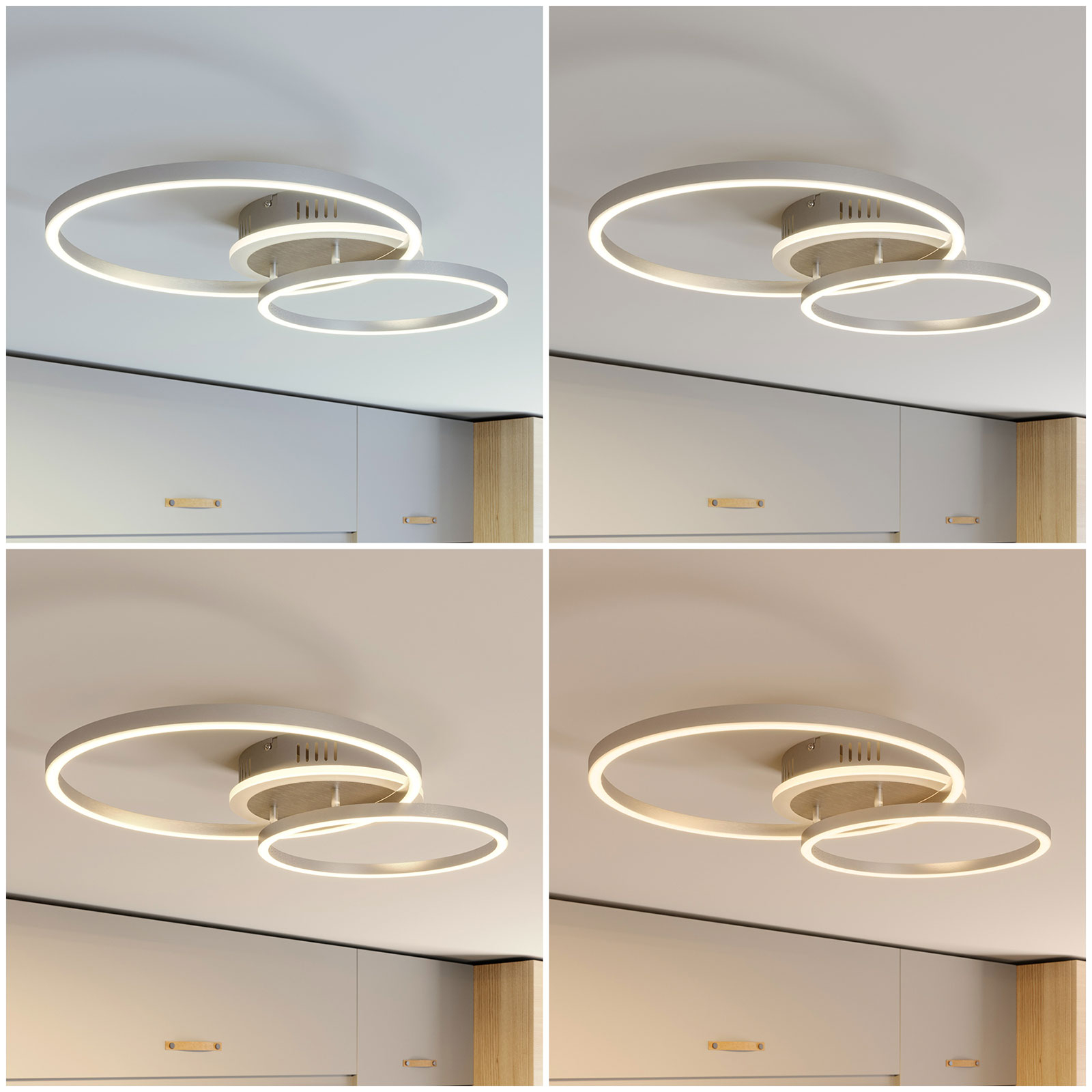 Lindby Smart LED ceiling light Edica, remote control Tuya CCT