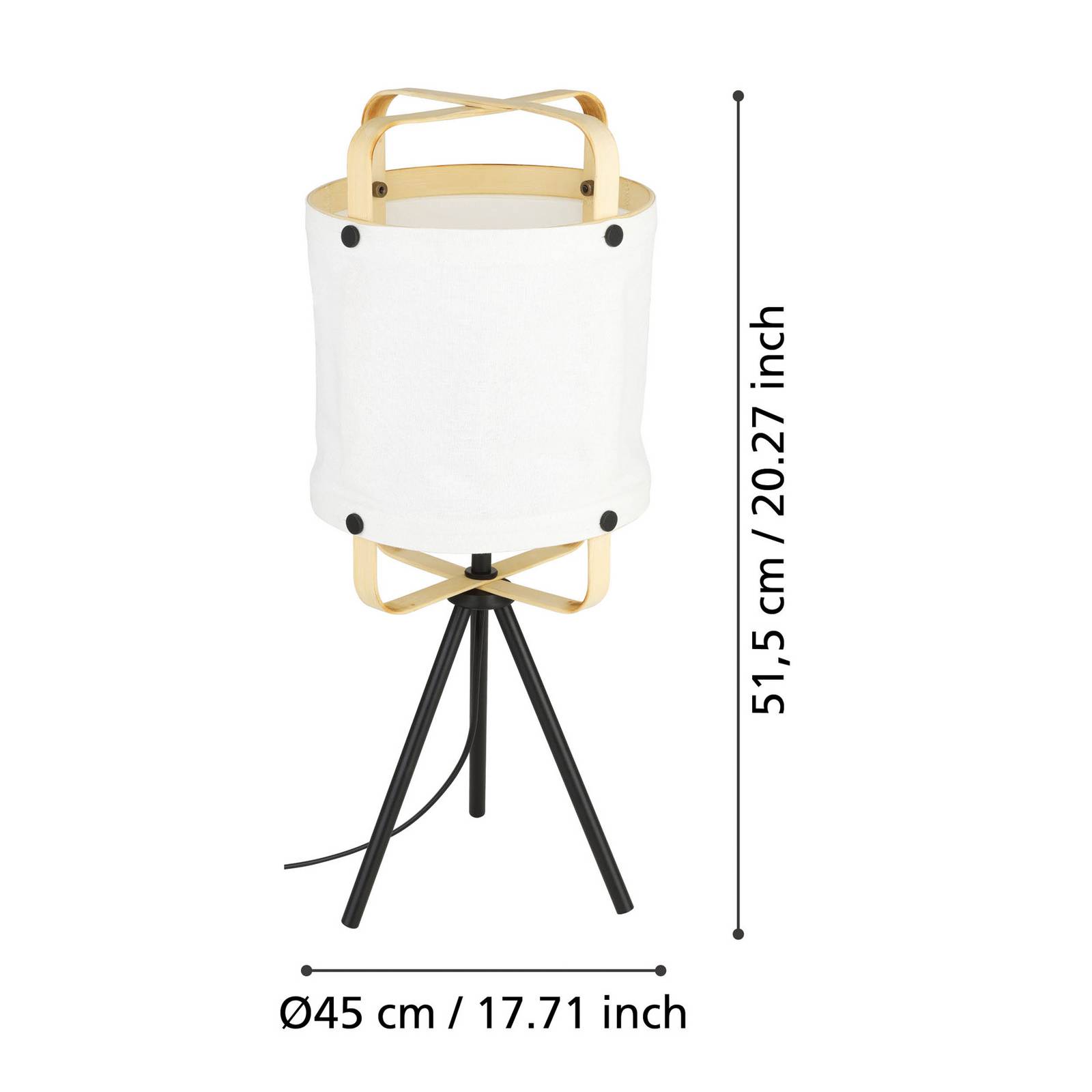 Lampa stołowa Surfleet bambusowy/lniany klosz