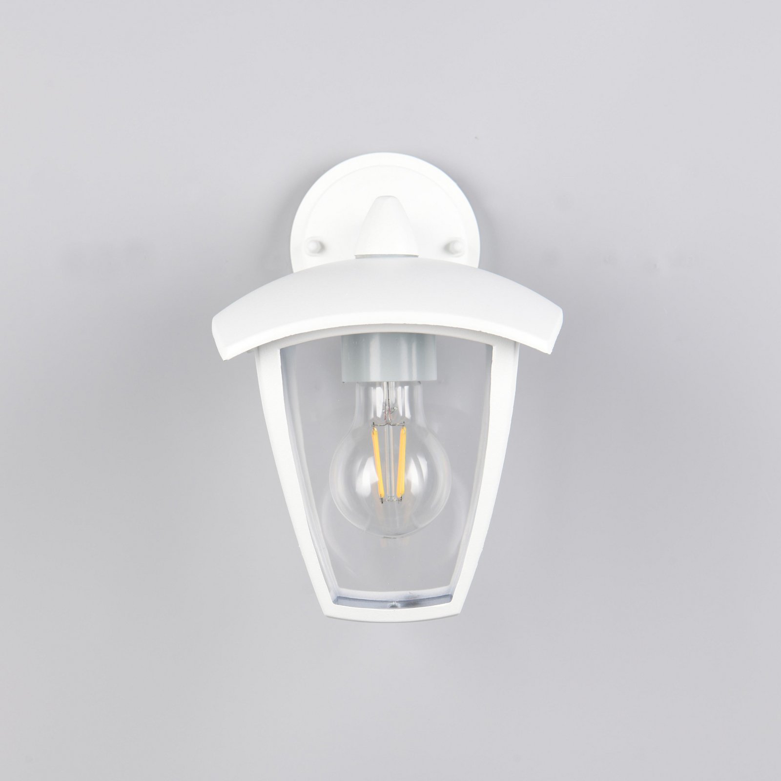 Candeeiro de parede exterior VENTA, branca, casquilho inferior, altura 24 cm Candeeiro de parede exterior VENTA, branca, casquilho inferior, altura 24 cm