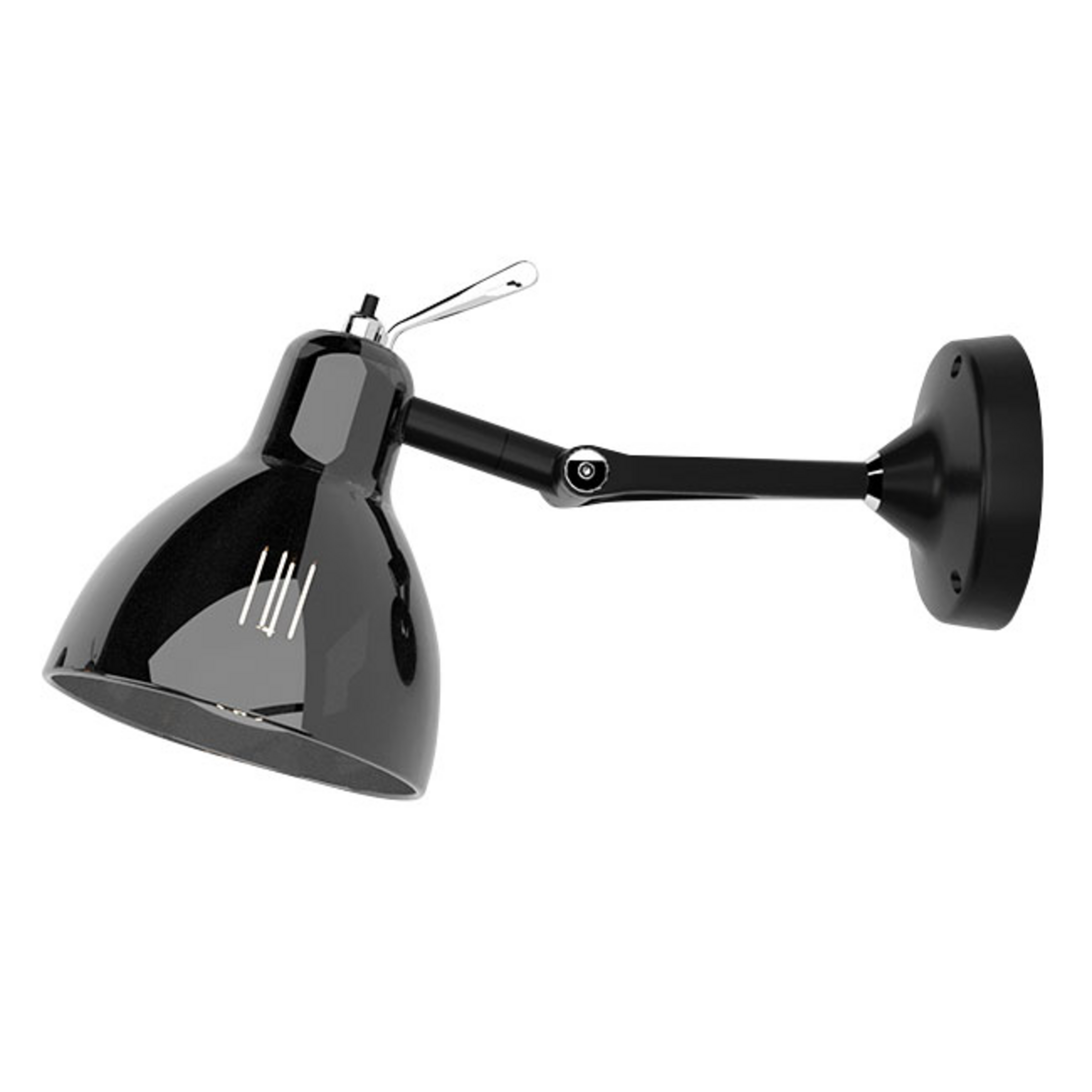 Luxy H0 Glam Anbauwandlampe, schwarz/rauch, Glas - Rotaliana