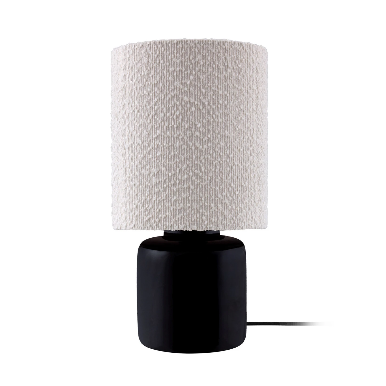 Lámpara de mesa Florian de Globen Lighting, blanca/negra, altura 39 cm