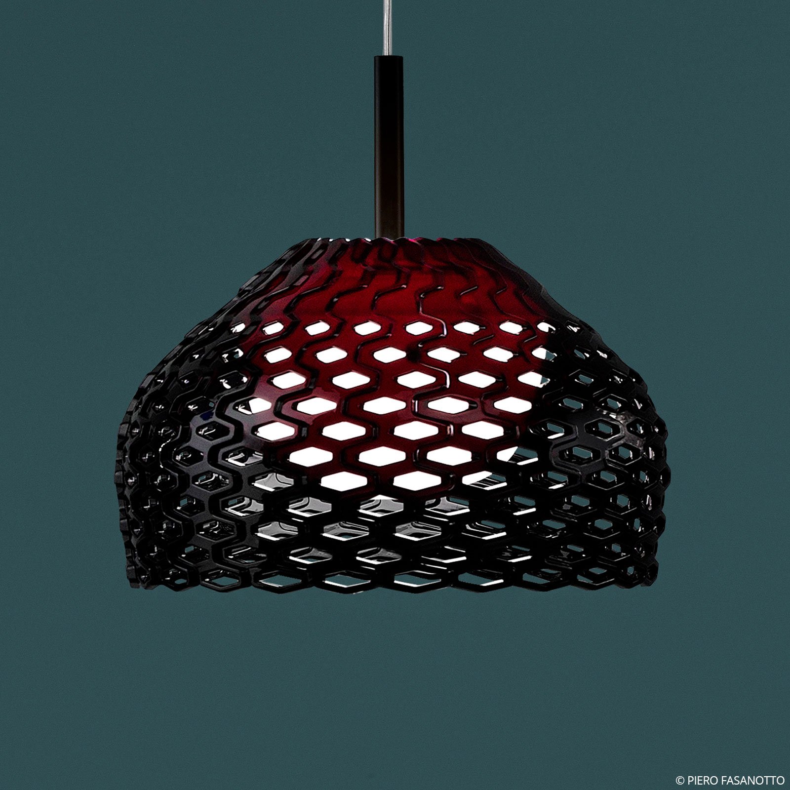 Flos FLOS Tatou S1 hanging light, black, for Living / Dining Room, polycarbonate, E27, 70 W, energy efficiency: A++, H: 17.8 cm