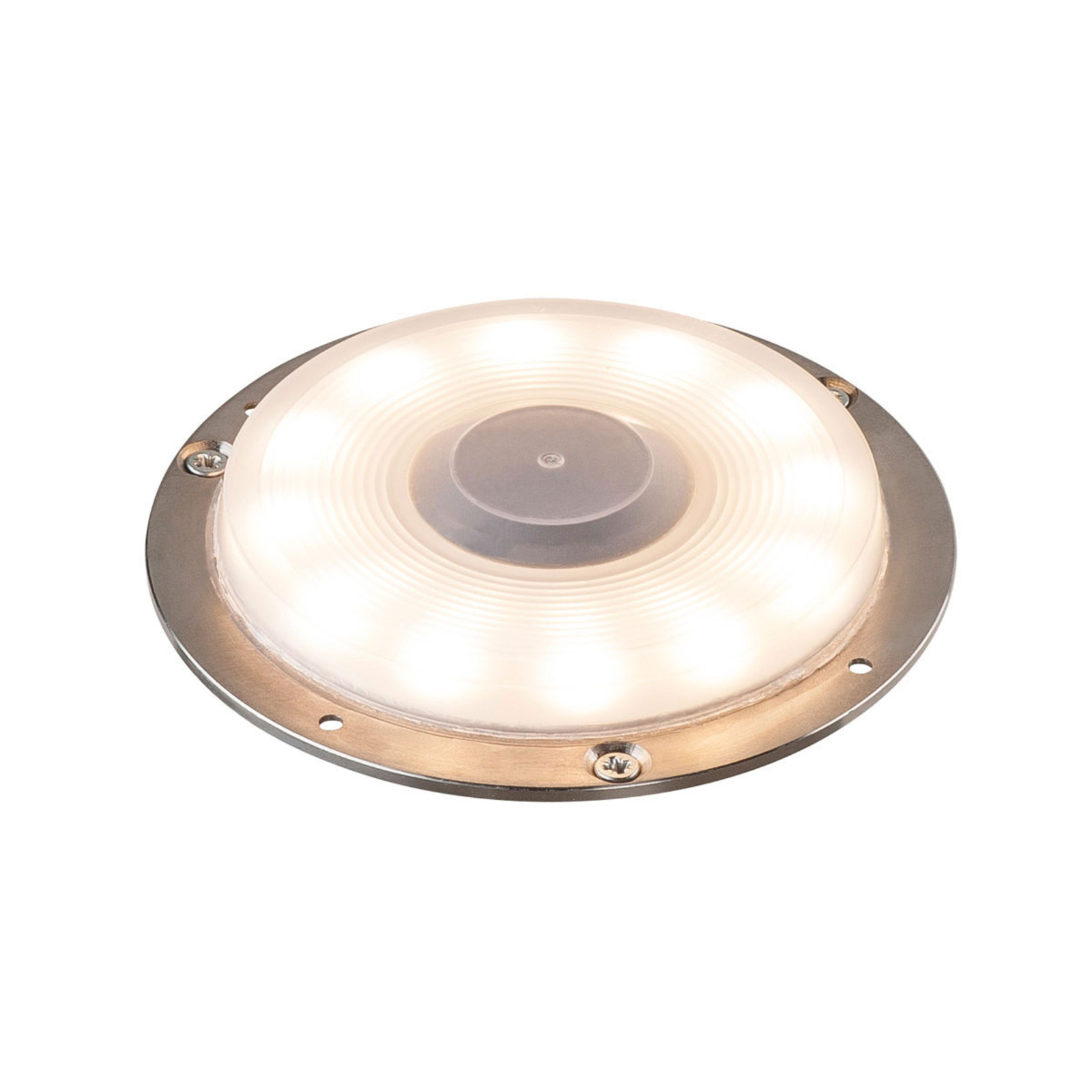 SLV Big Plot LED deck light stainless steel, stainless steel 316, PMMA, 5.5 W, energy efficiency: A+, H: 1.6 cm