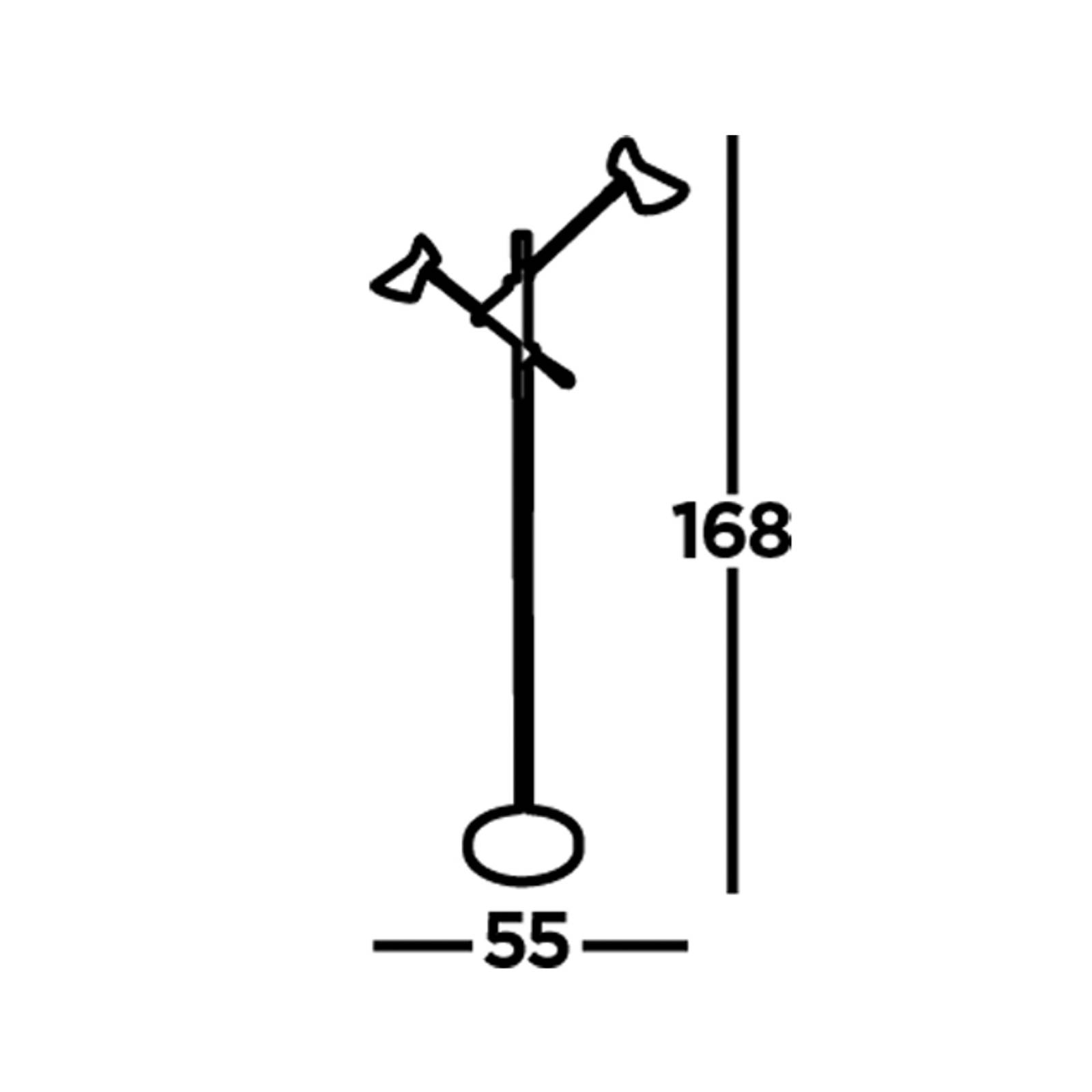 Lampa stojąca LED Diablo, czarny/złoty, metal, regulowana