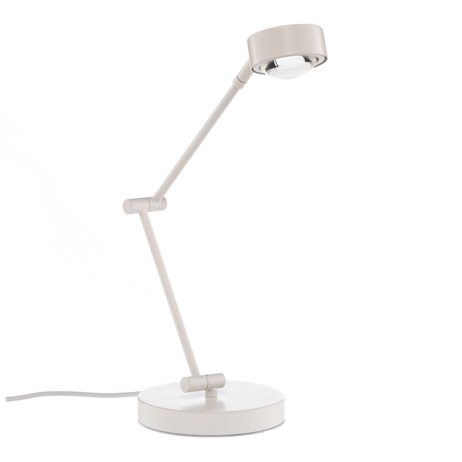 Lámpara de mesa Jyla, blanca, lente, 3000K