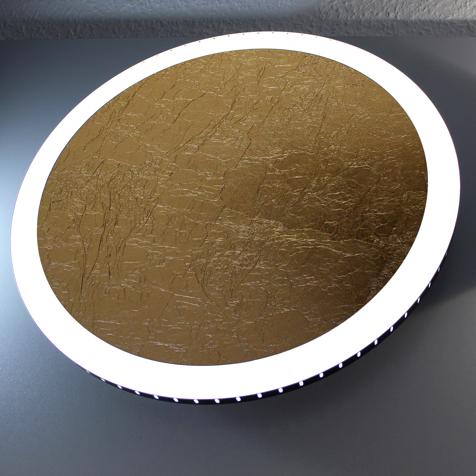 Nástenné LED svietidlo Moon Ø 30 cm, zlaté
