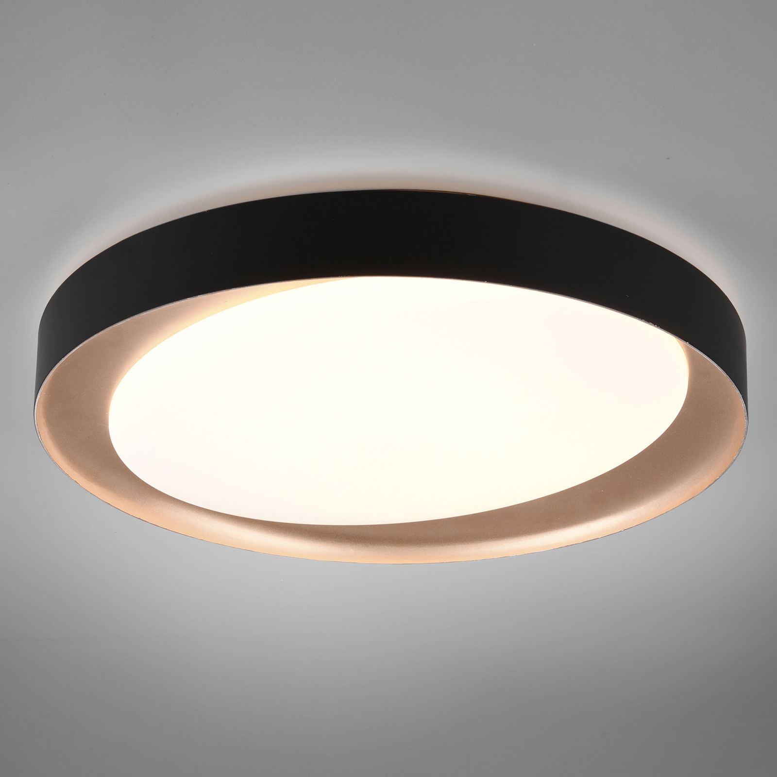 Plafonnier LED Zeta tunable white, noir/doré