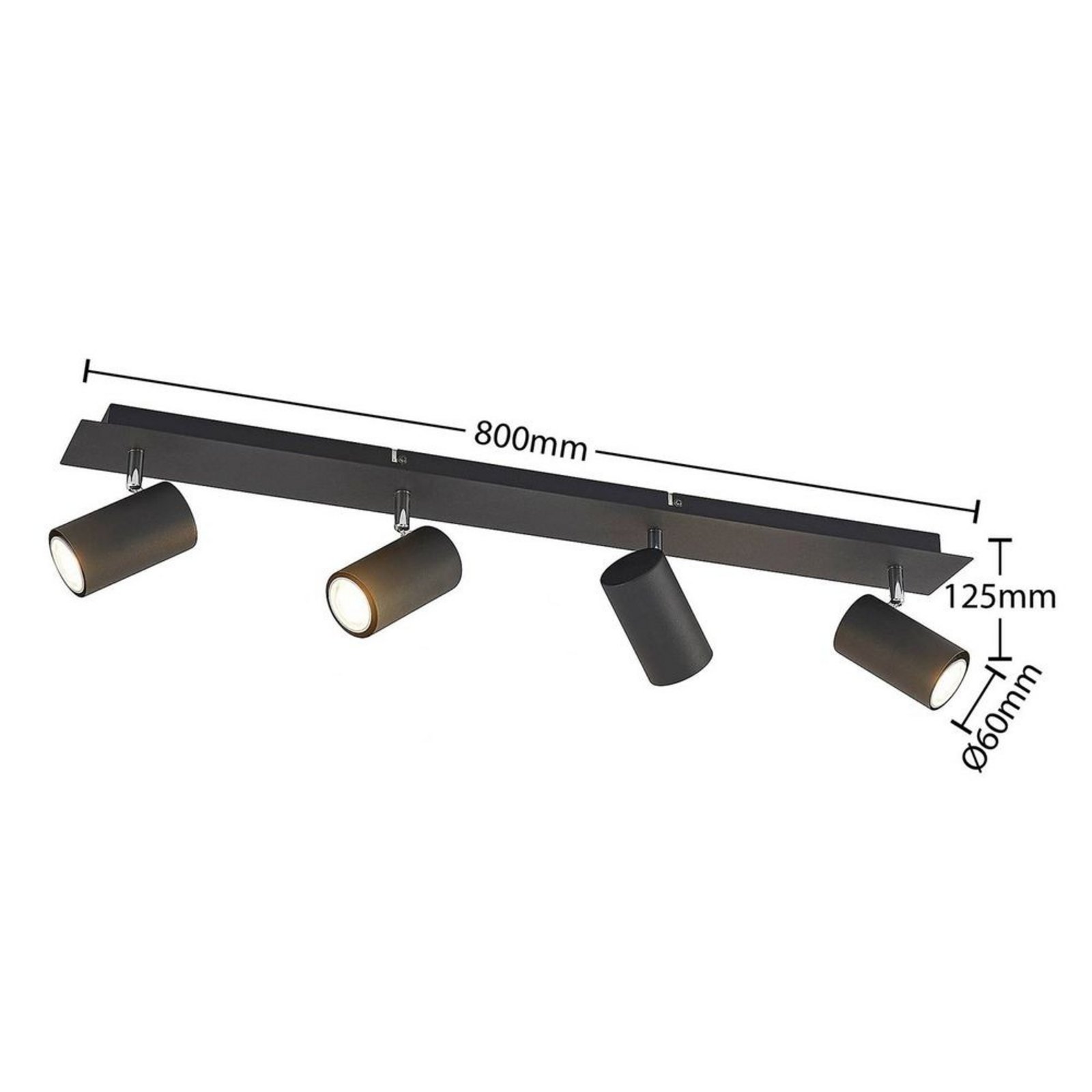 Joffrey 4 Ceiling Lamp L80 Black - Lindby