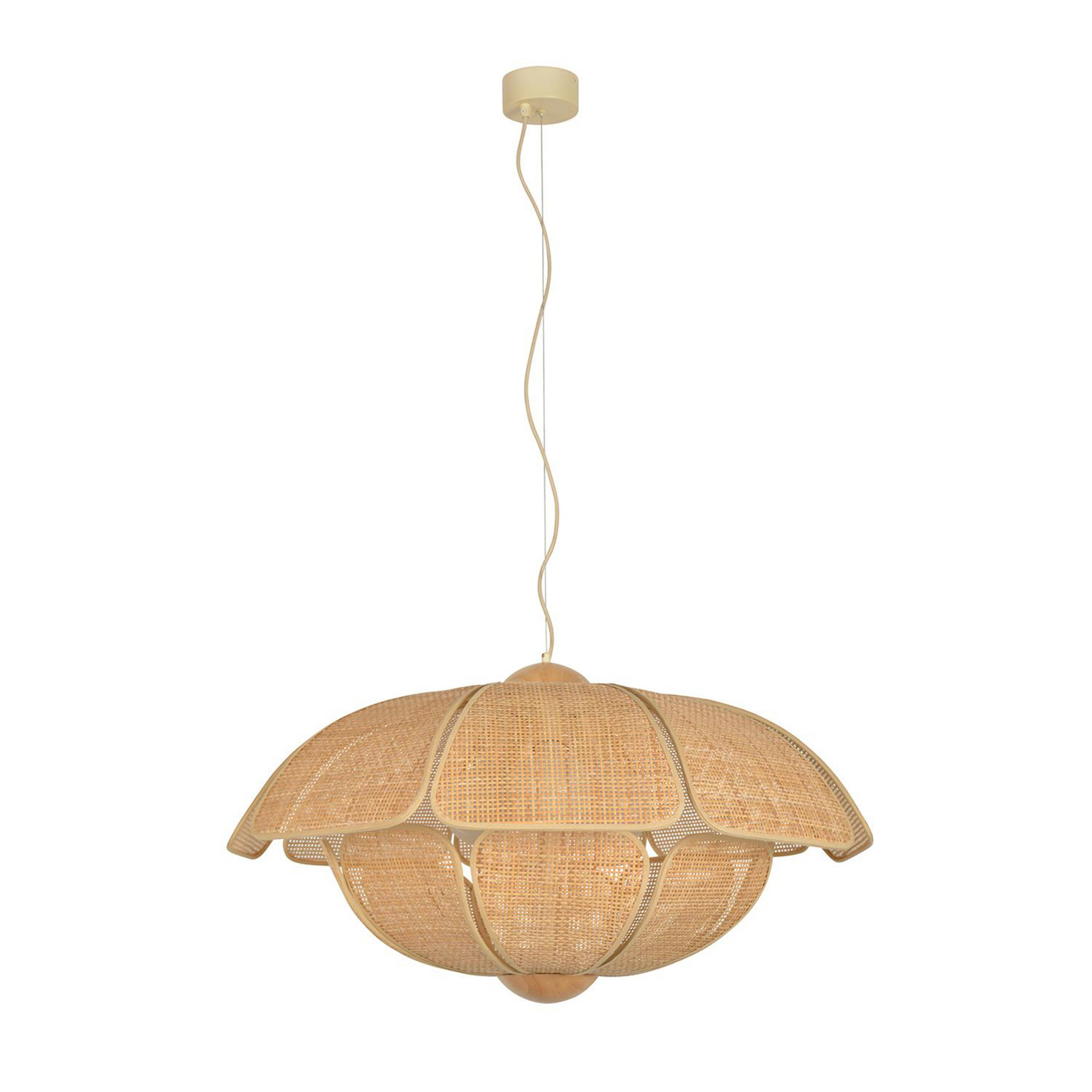 Suspension Coquillage 70 cm, naturel, rotin - MARKET SET