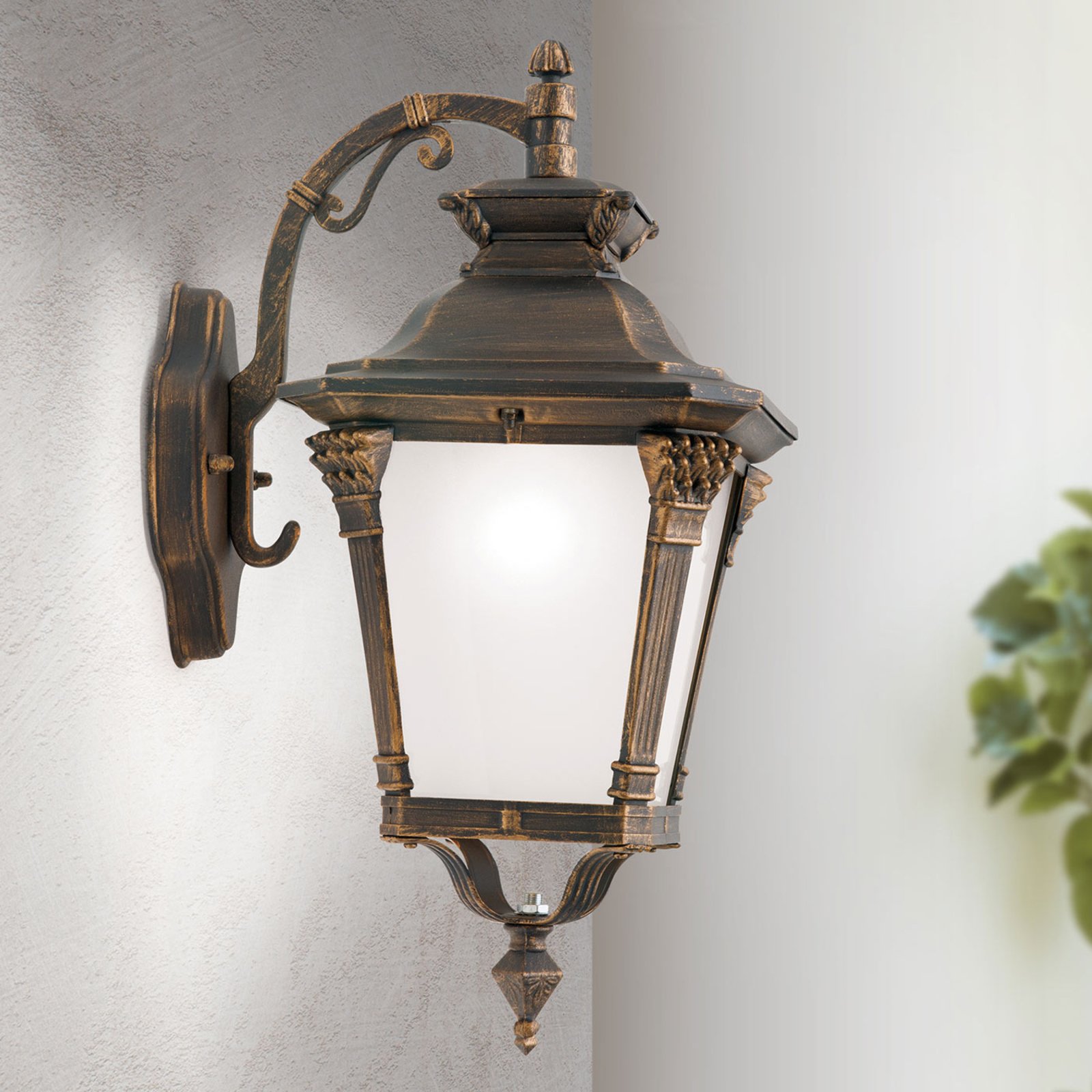 Aiko outdoor wall light, antique finish, pendant