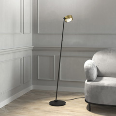 Puk! 120 Floor LED lenti trasparent/satin oro/nero