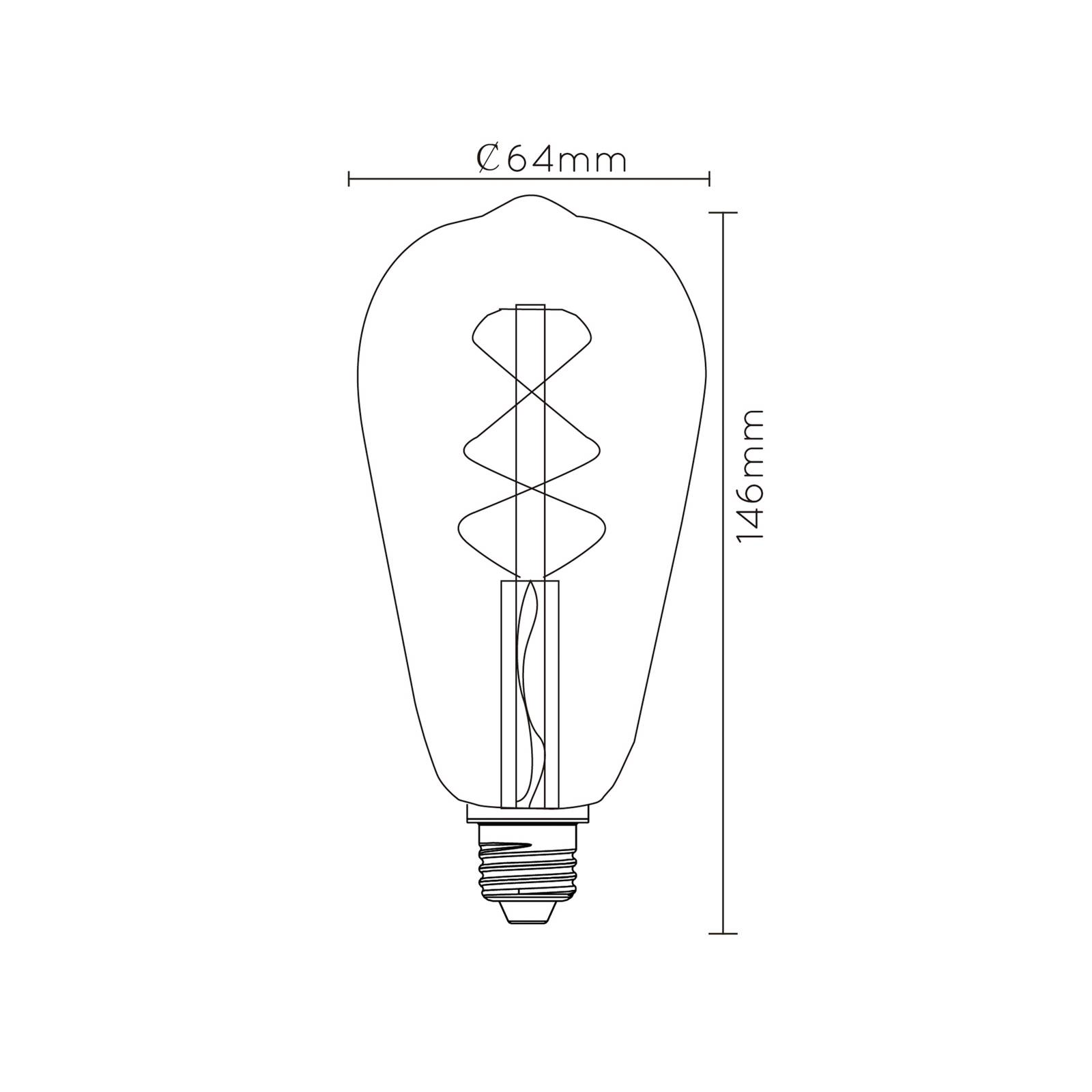 Image of Lucide Ampoule LED E27 ST64 4 W 2 200 K ambre capteur 5411212491275