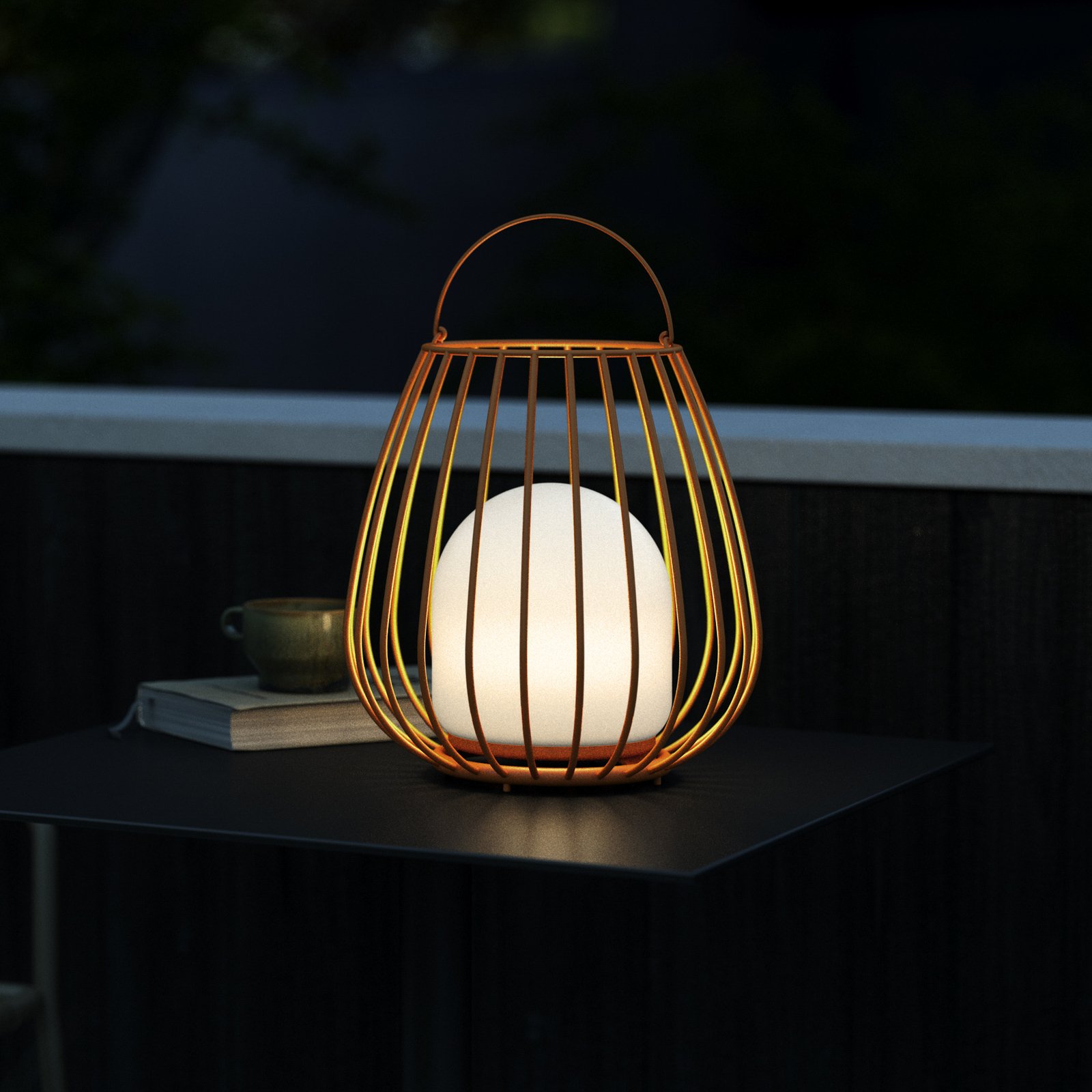 LED-bordlampe Jim To-Go, utendørs, oransje