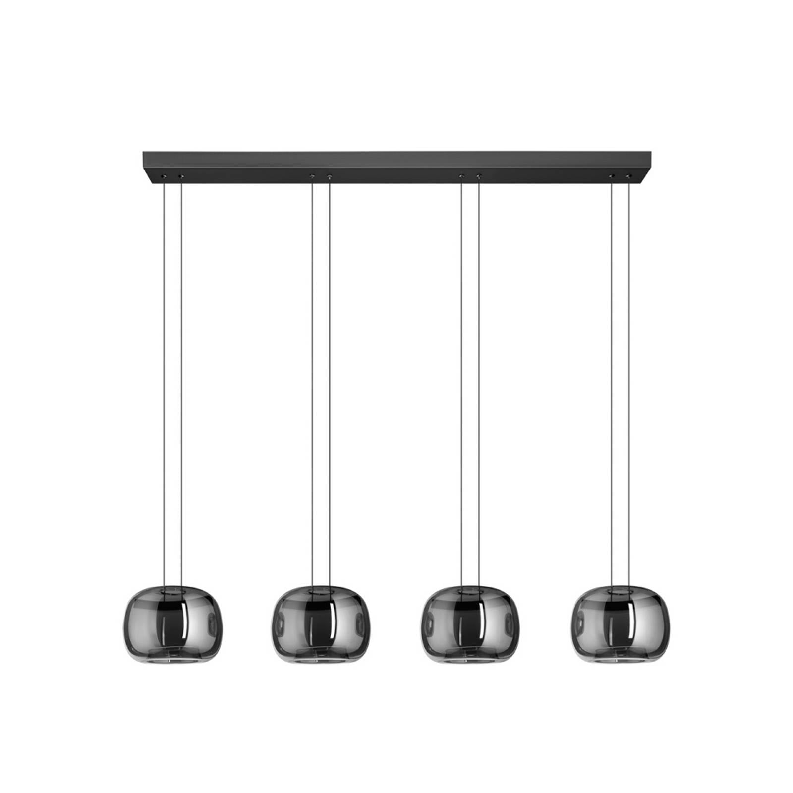 EGLO LED-Hängelampe HORTUNAS, Länge 126 cm, 4-flg., schwarz