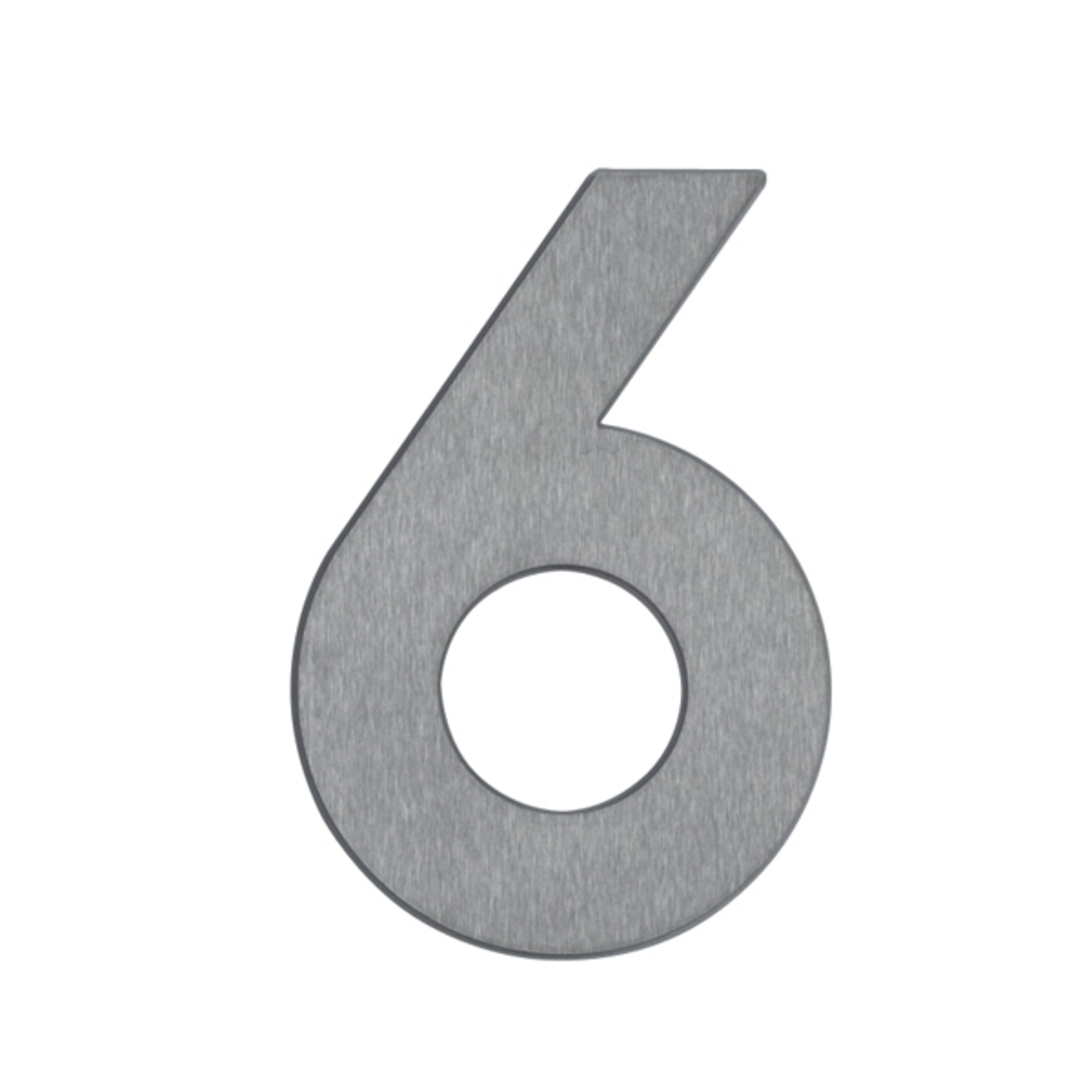„6” házszám - rozsdamentes acél