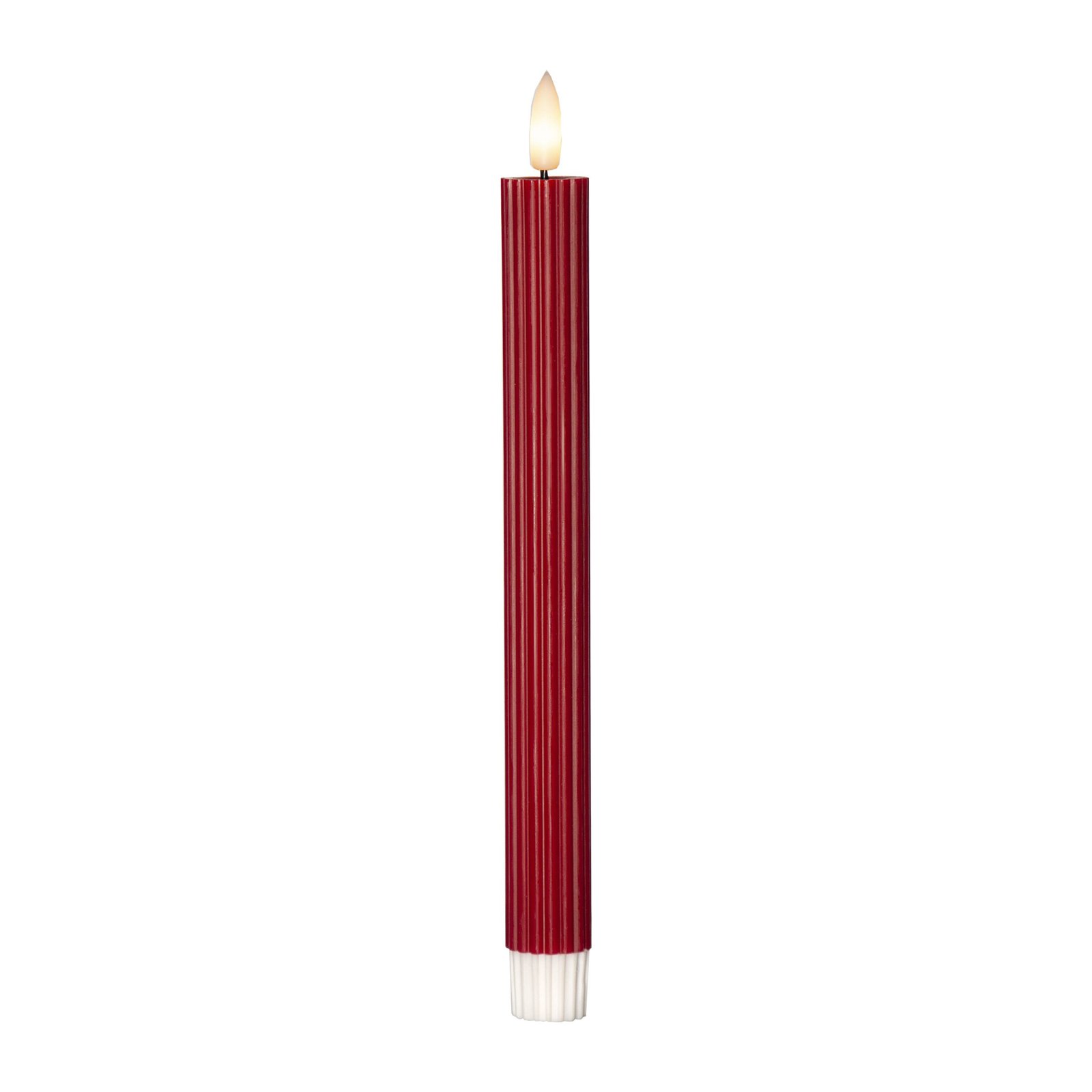 LED-ljus Flame Stripe, röd, 25 cm, vax, batteri set om 2