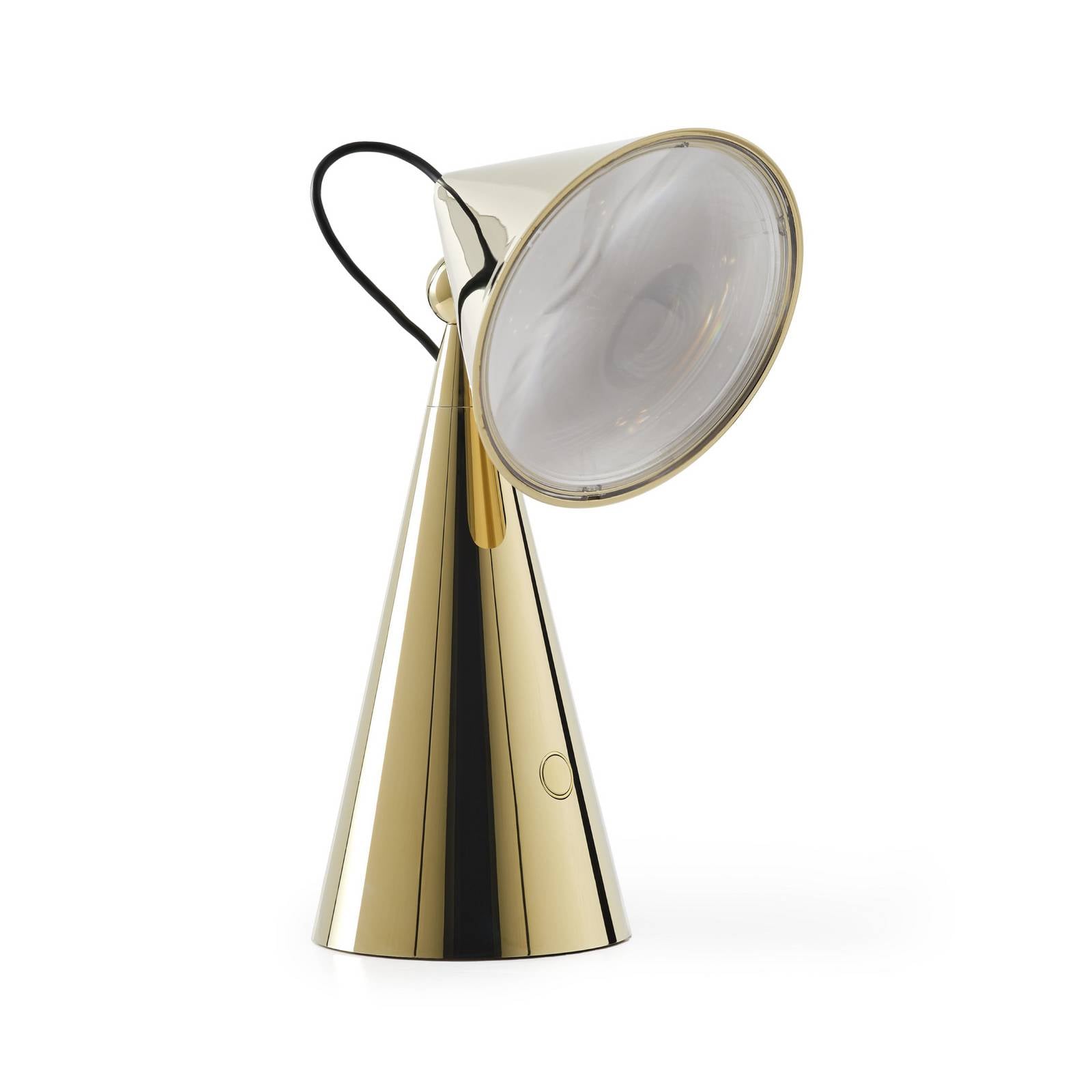 Tom Dixon LED-Akku-Tischlampe Pose, goldfarben, Höhe 25 cm
