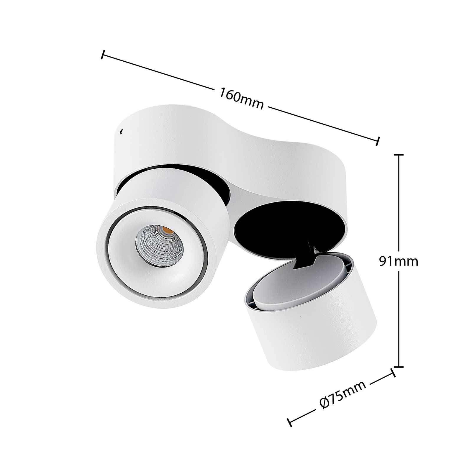 Arcchio Rotari LED-Deckenstrahler 2-flammig, weiß