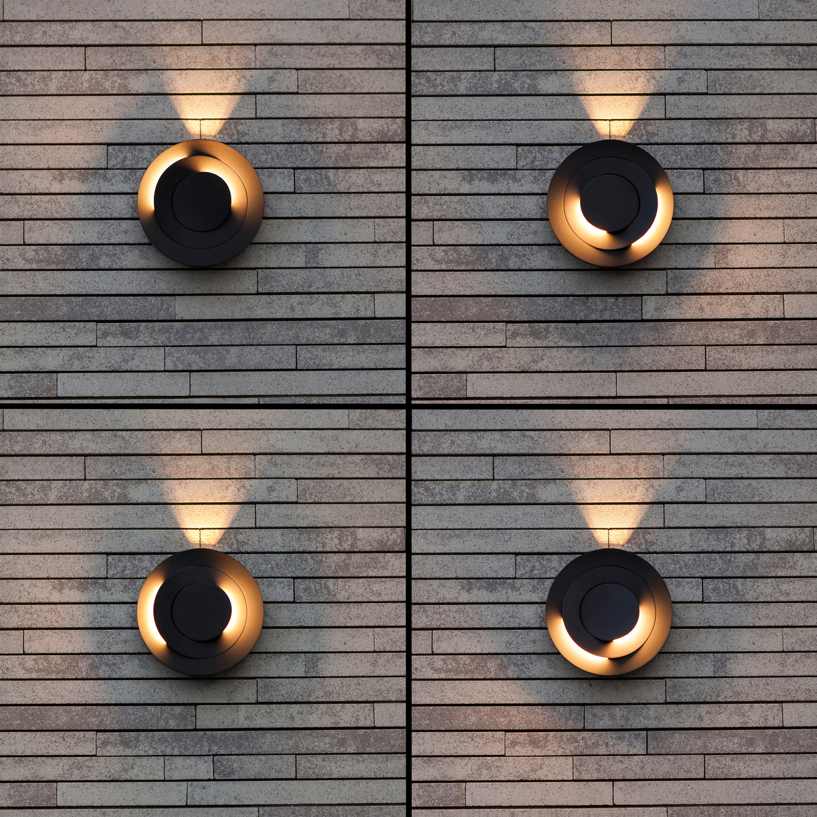 LED-Außenwandleuchte MOOV, dunkelgrau, Ø 21 cm, Metall, IP54