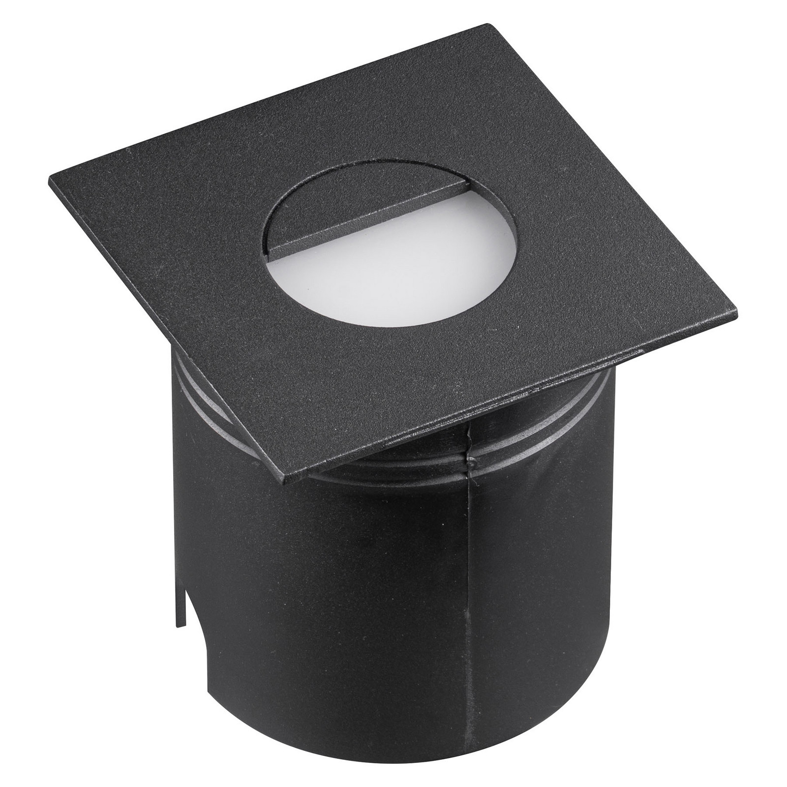 Luz LED embutida Aspen, difusor, angular, preto