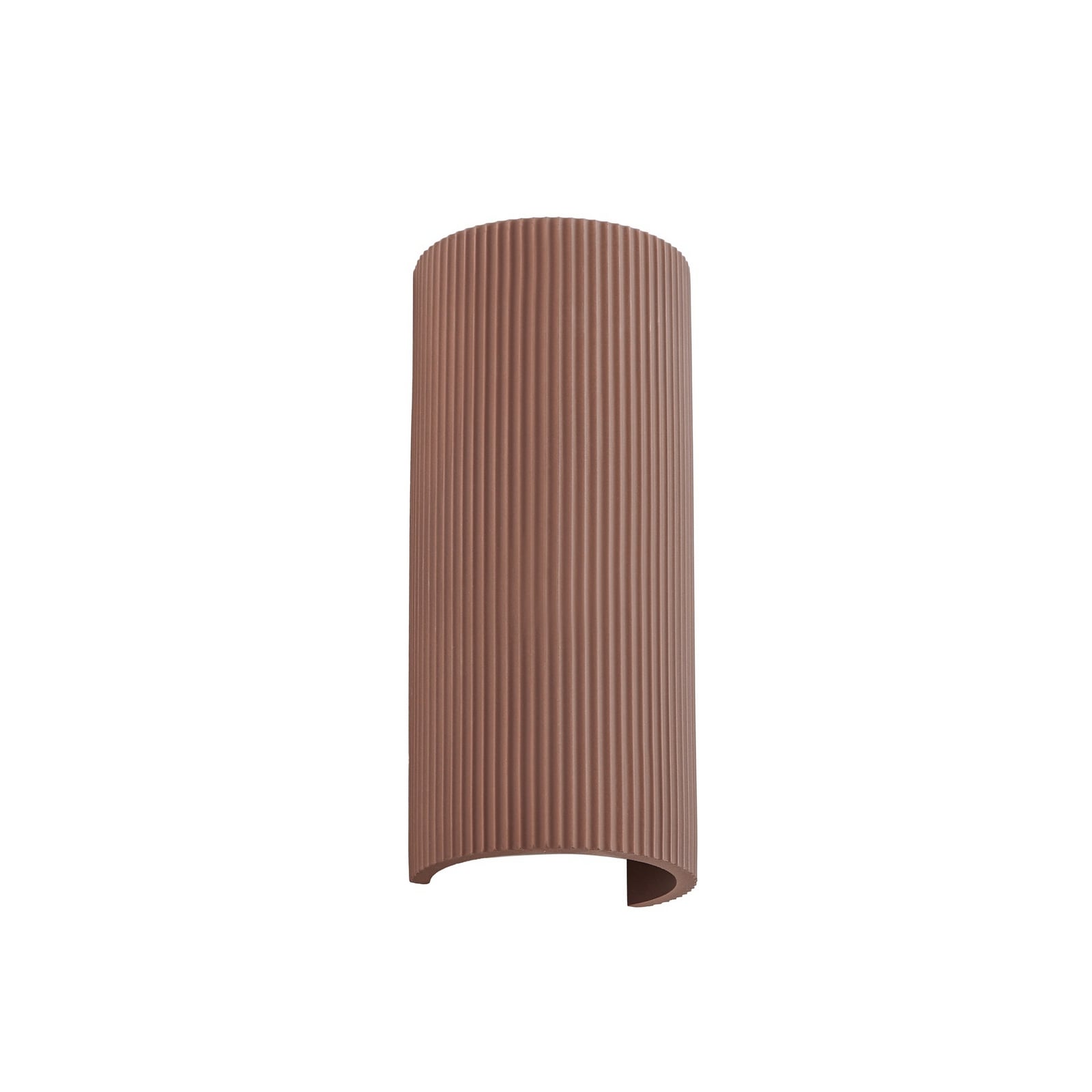 Colja wall light, plaster, height 30.5 cm, brown, round - Lindby
