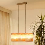 Hängeleuchte Treeon, 3-flammig, Holz, Jute, naturfarben/ecru