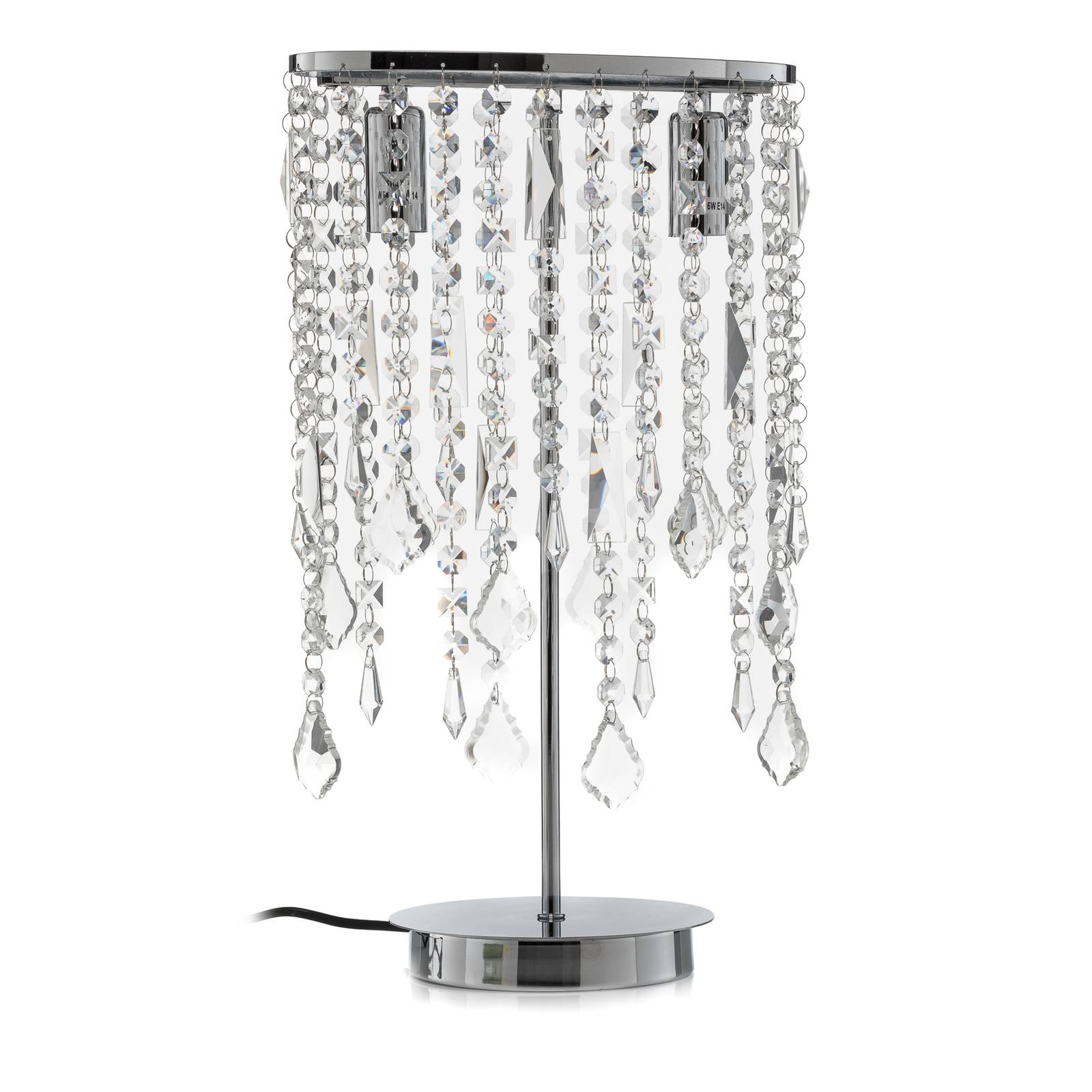 Lampe à poser Laila pendentif cristal à 2 lampes