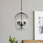 Suspension Shower, noir/clair, verre cristal, E14, Ø 36cm