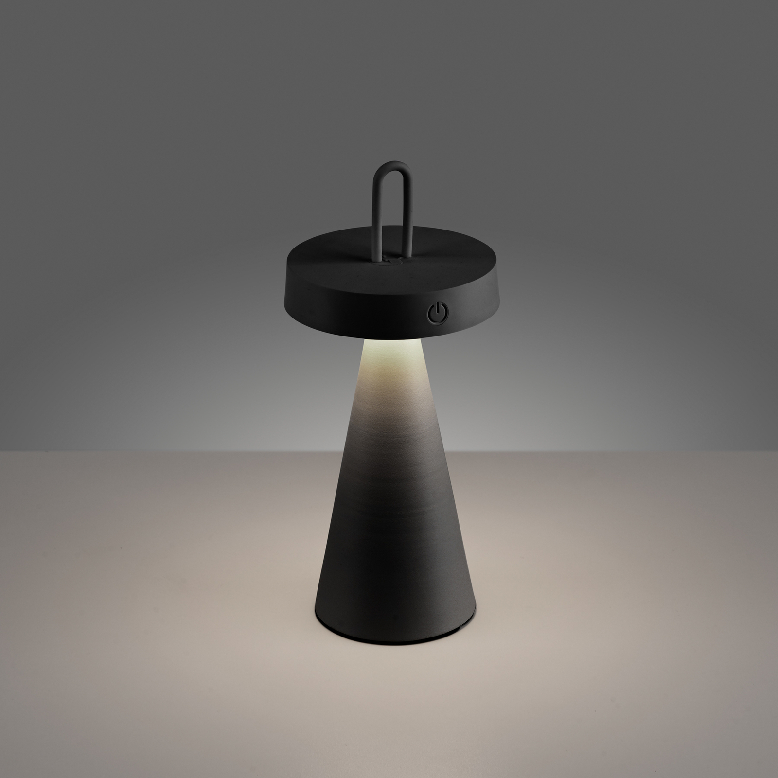 JUST LIGHT. Lampe de table LED rechargeable Alwa, noir, fer, IP44